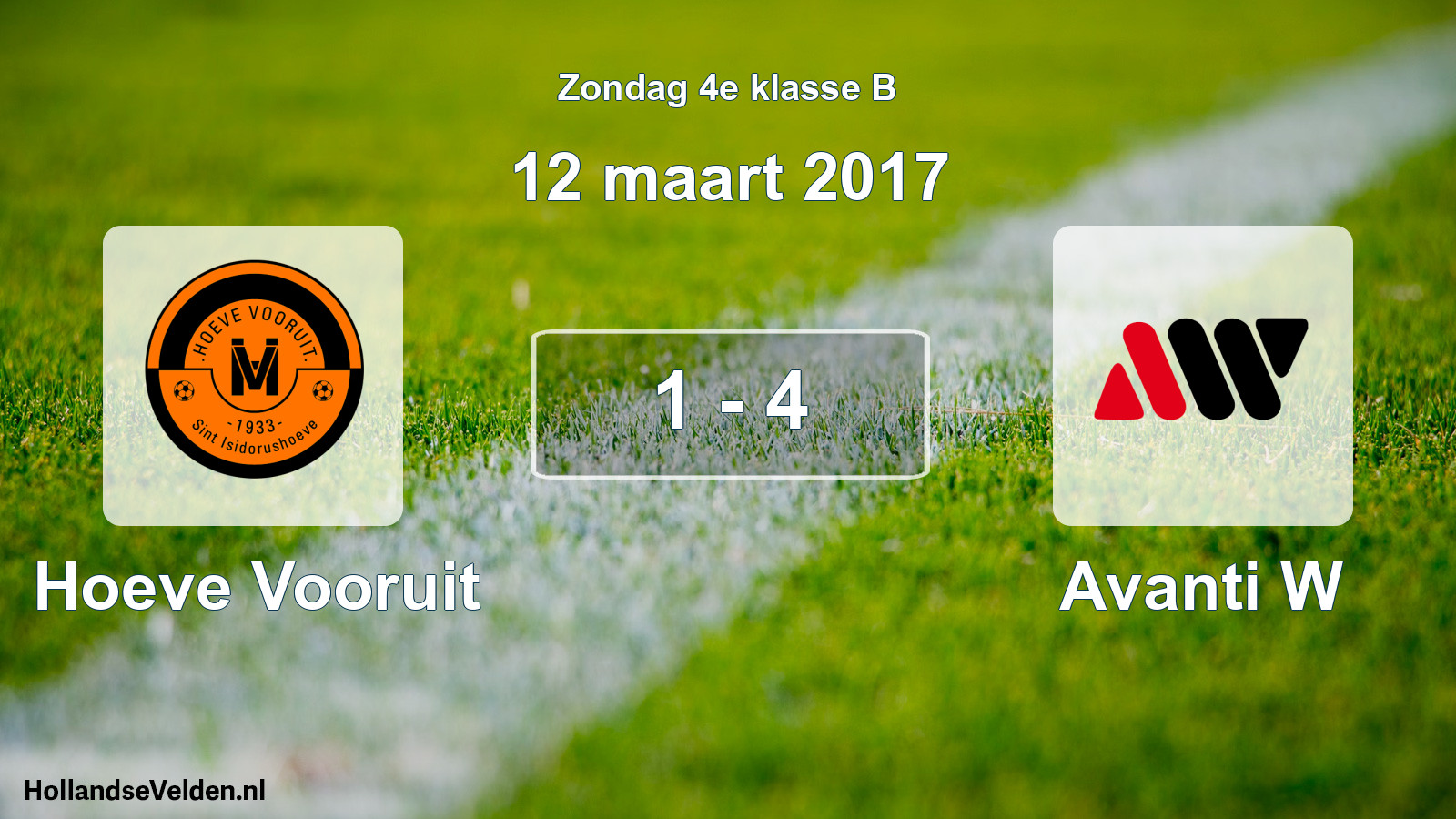 Total number of matches played: Hoeve Vooruit - Avanti W 1 - 4 (12 March 2017)