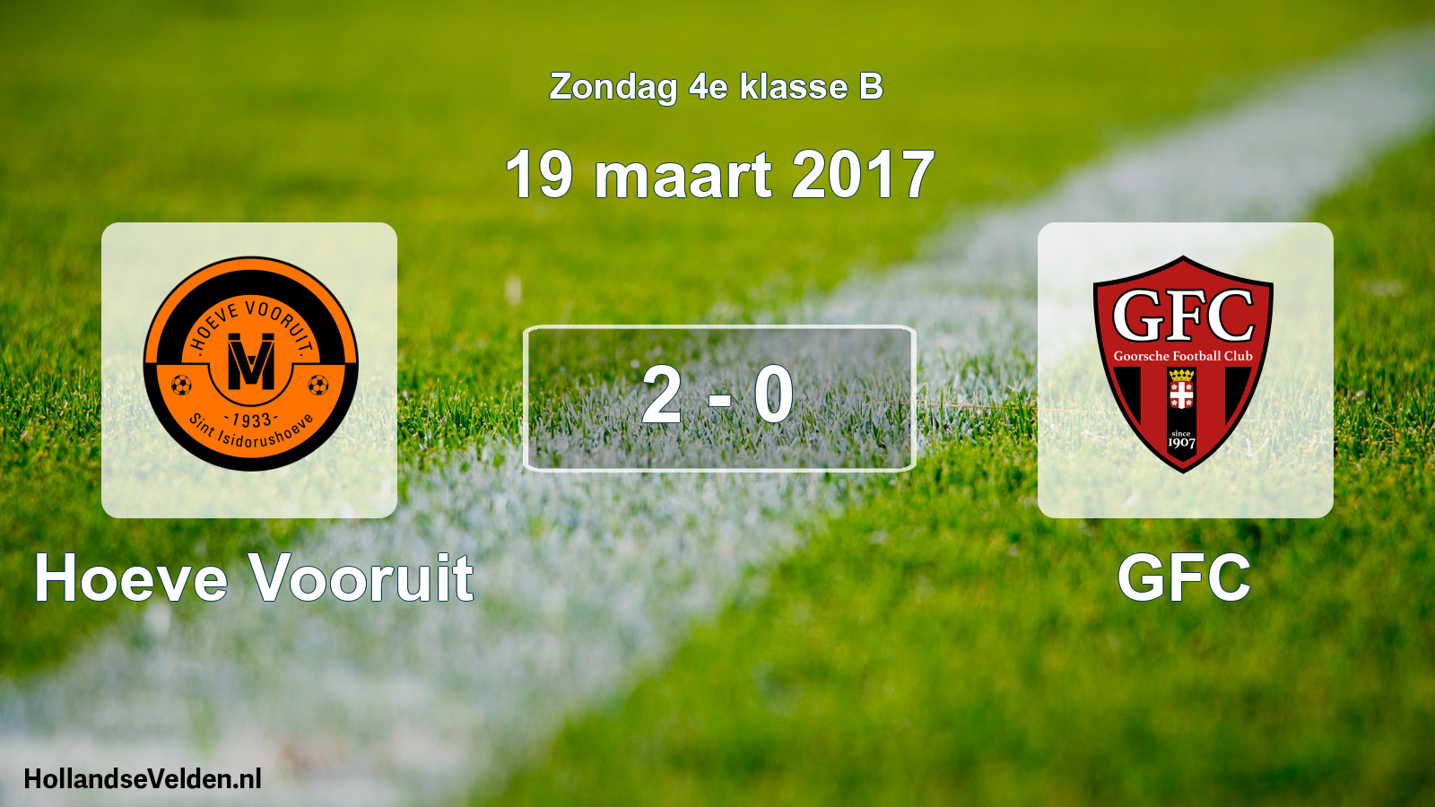 Total number of matches played: Hoeve Vooruit - GFC 2 - 0 (19 March 2017)