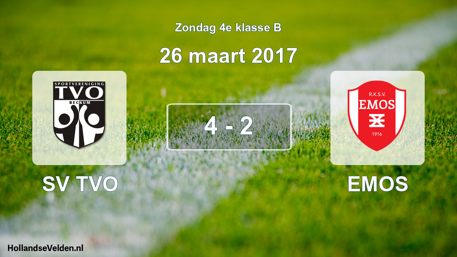 Total number of matches played: SV TVO - EMOS 4 - 2 (26 March 2017)