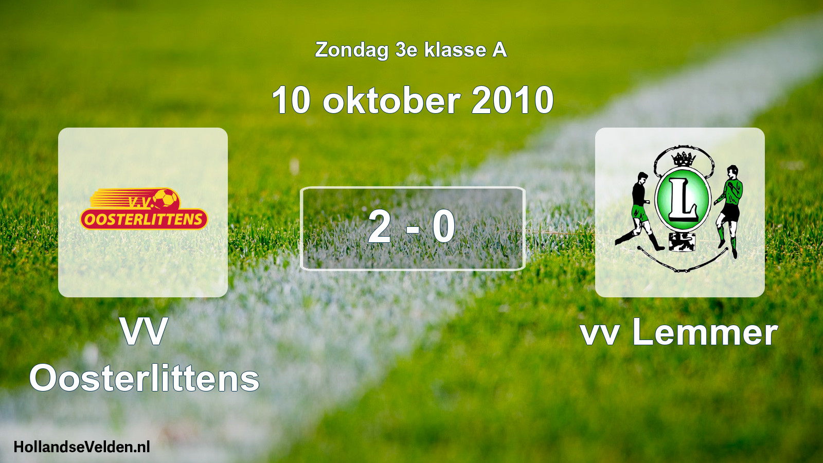 Total number of matches played: VV Oosterlittens - vv Lemmer 2 - 0 (10 October 2010)