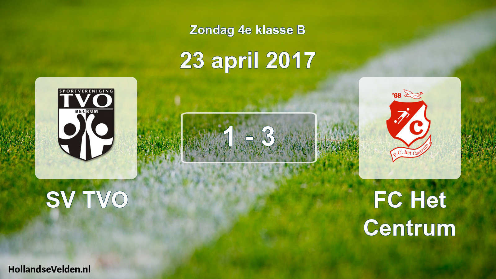 Total number of matches played: SV TVO - FC Het Centrum 1 - 3 (23 April 2017)