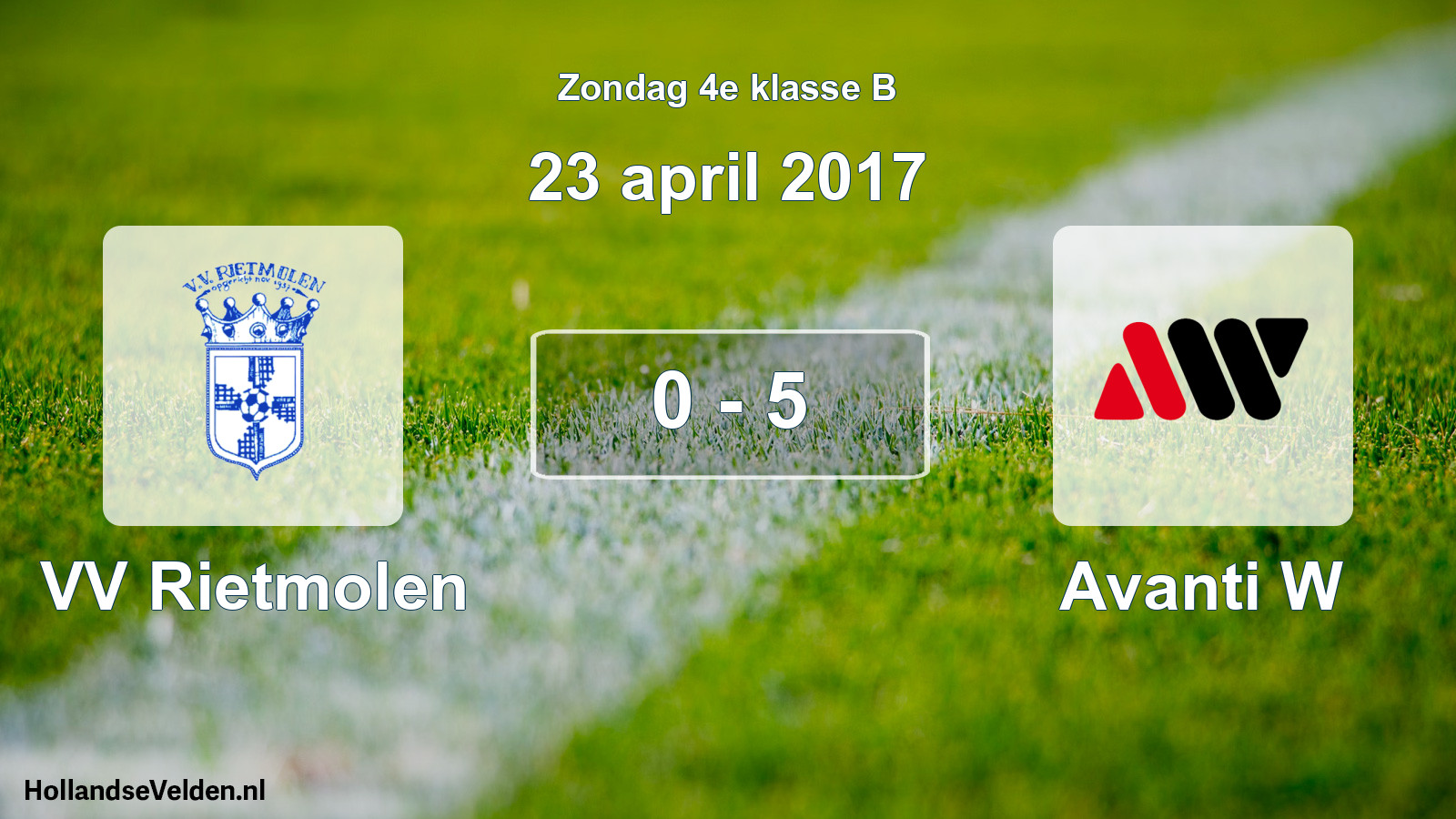 Total number of matches played: VV Rietmolen - Avanti W 0 - 5 (23 April 2017)