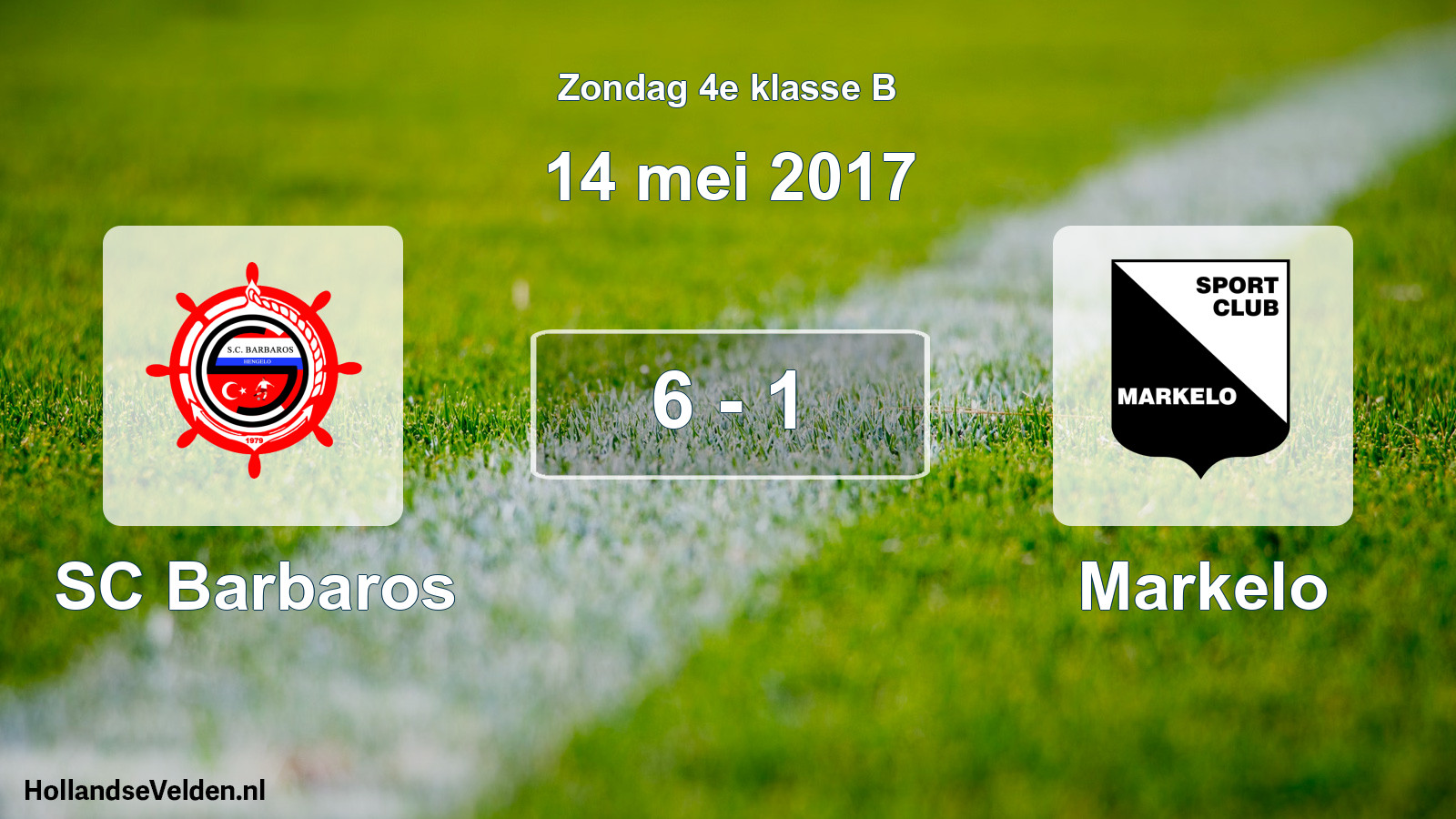 Total number of matches played: SC Barbaros - Markelo 6 - 1 (14 May 2017)