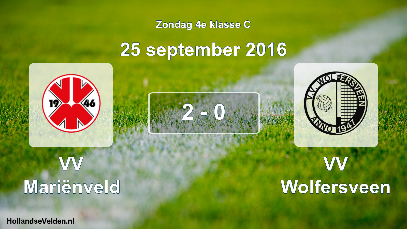 Total number of matches played: VV Mariënveld - VV Wolfersveen 2 - 0 (25 September 2016)