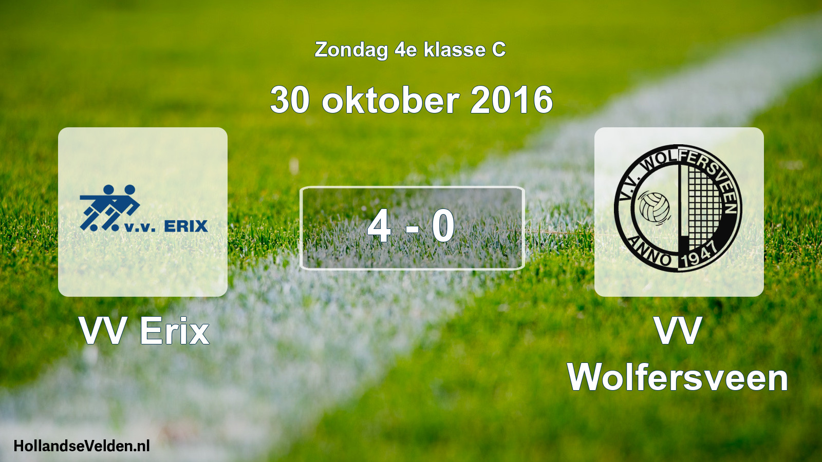 Total number of matches played: VV Erix - VV Wolfersveen 4 - 0 (30 October 2016)