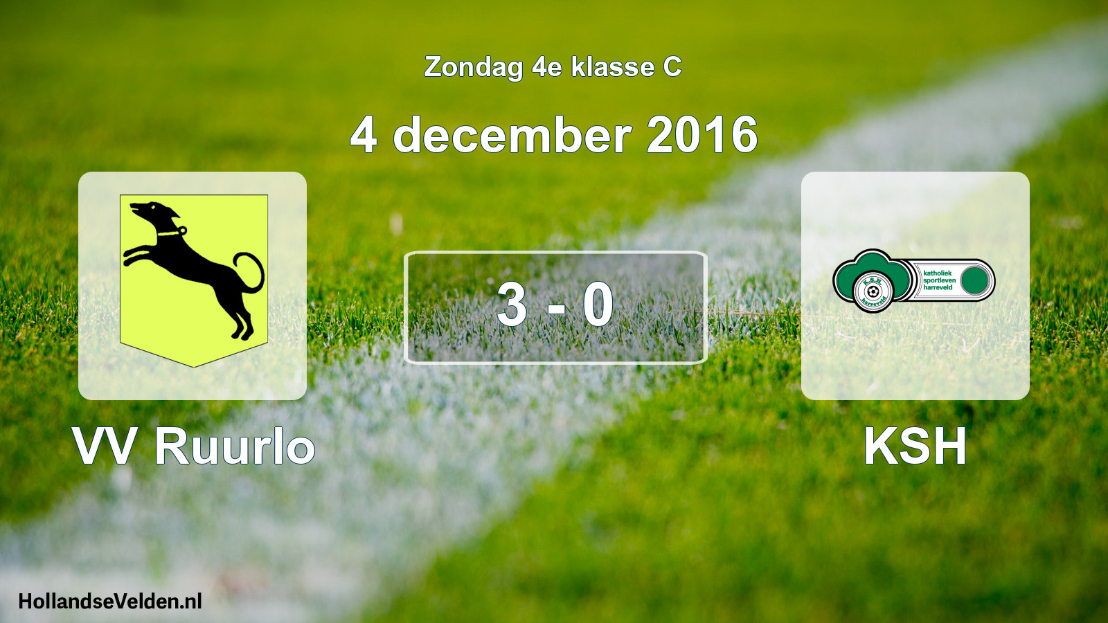 Total number of matches played: VV Ruurlo - KSH 3 - 0 (4 December 2016)