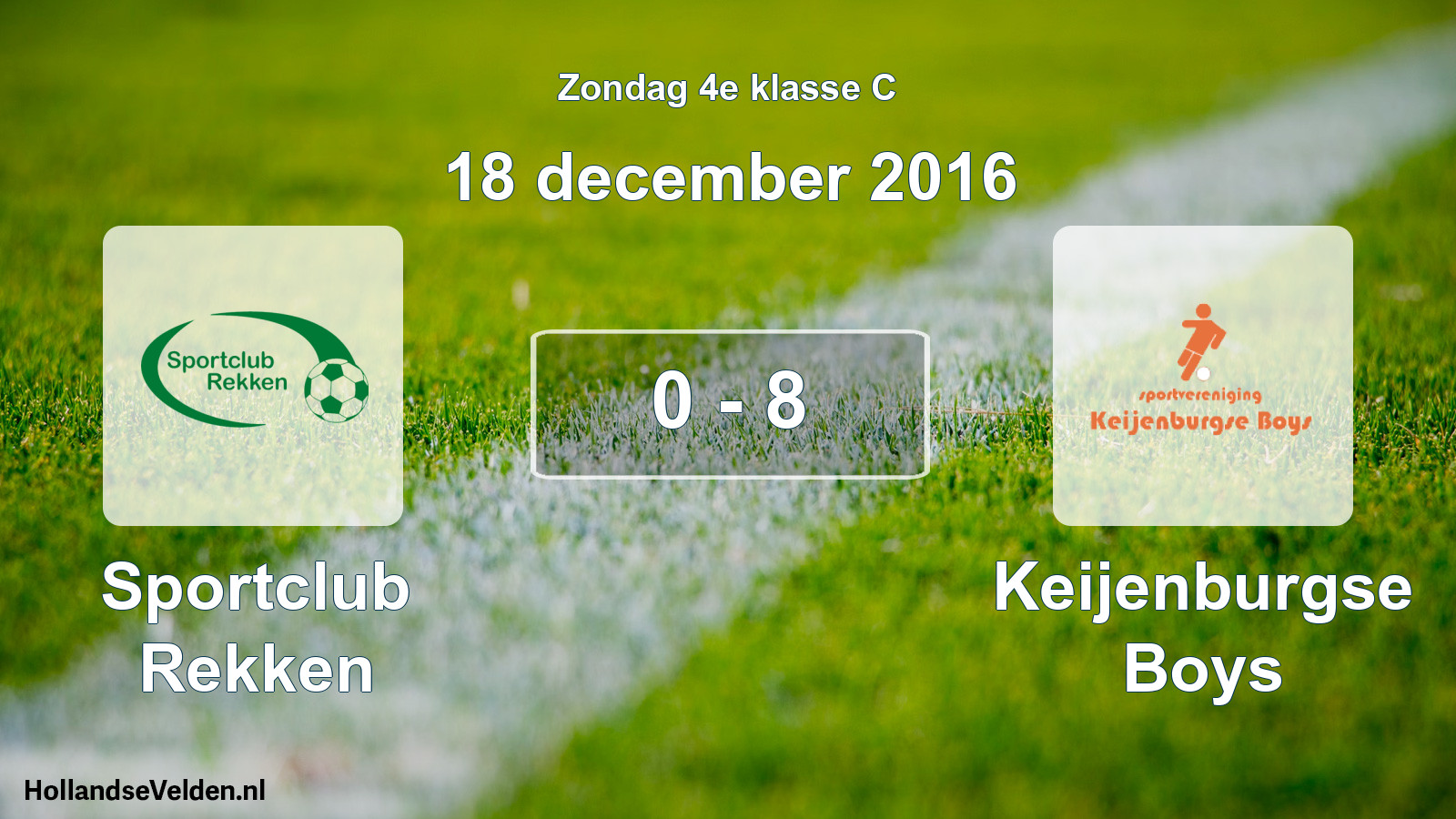 Total number of matches played: Sportclub Rekken - Keijenburgse Boys 0 - 8 (18 December 2016)