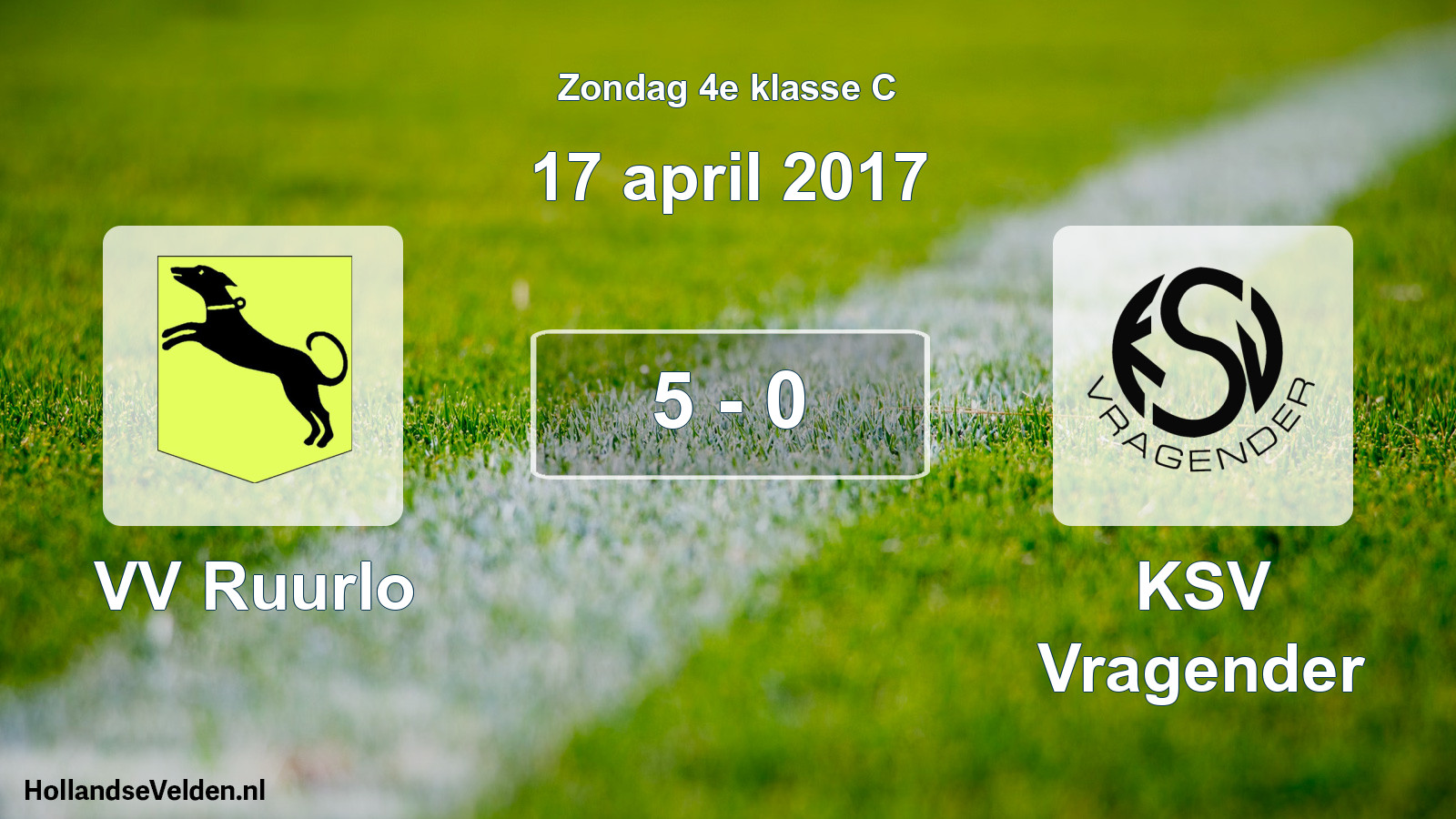 Total number of matches played: VV Ruurlo - KSV Vragender 5 - 0 (17 April 2017)