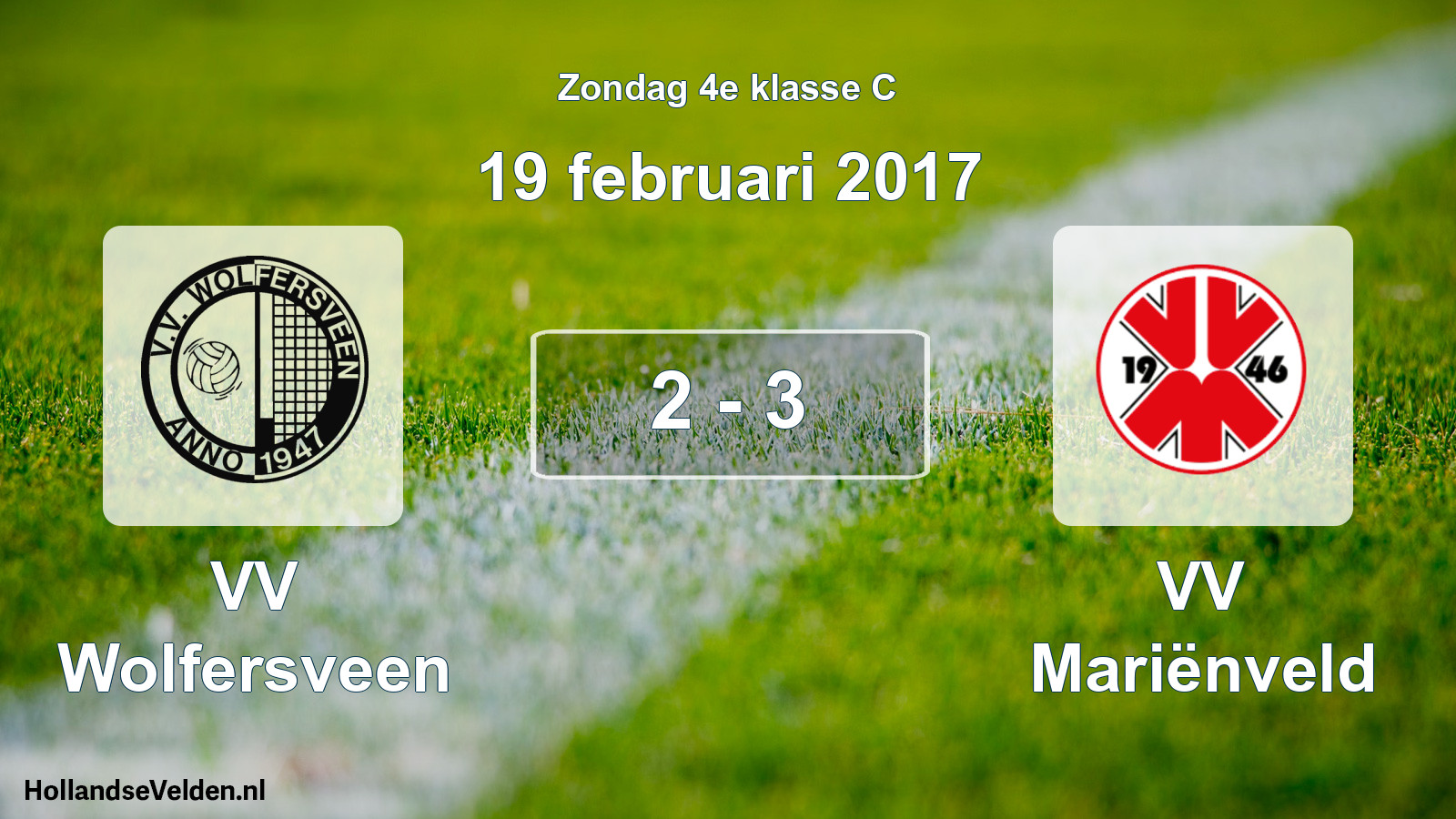 Total number of matches played: VV Wolfersveen - VV Mariënveld 2 - 3 (19 February 2017)