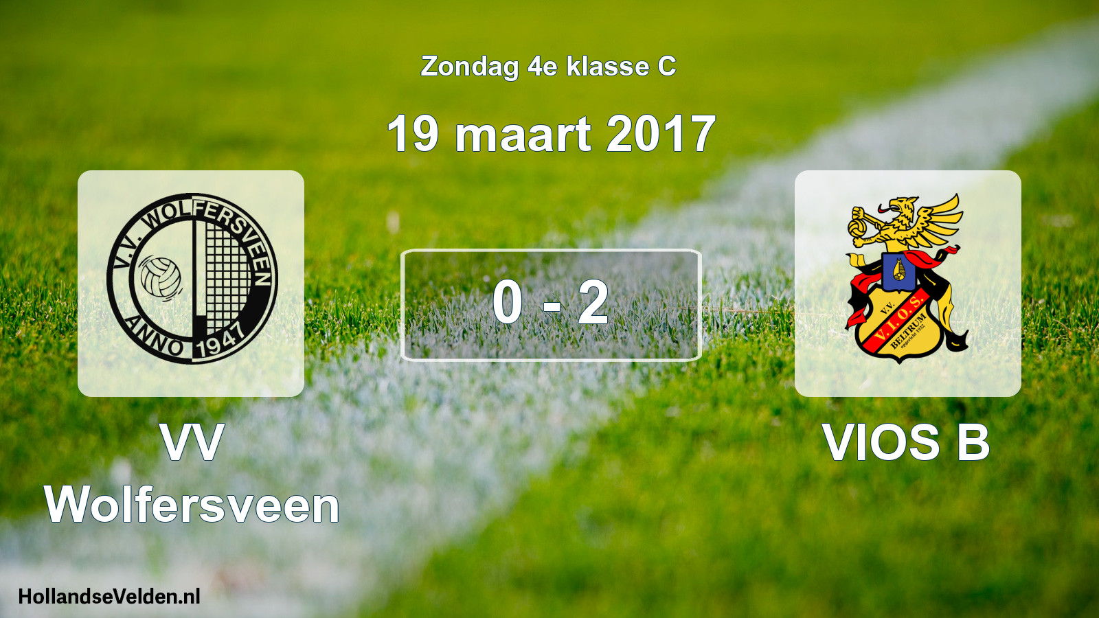 Total number of matches played: VV Wolfersveen - VIOS B 0 - 2 (19 March 2017)