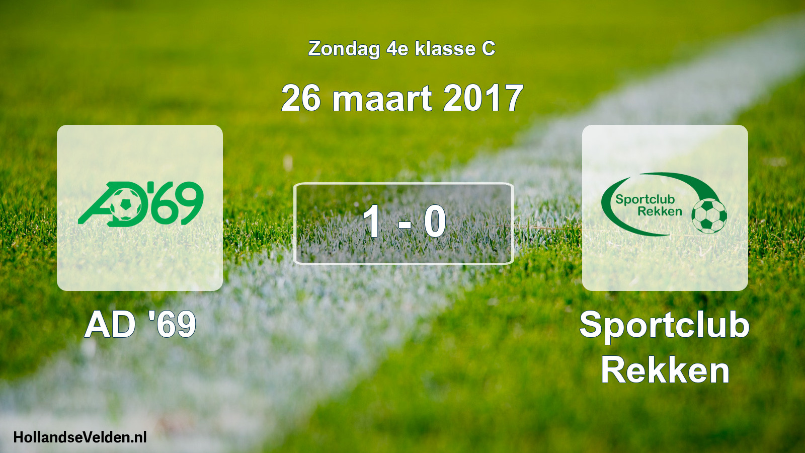 Total number of matches played: AD '69 - Sportclub Rekken 1 - 0 (26 March 2017)