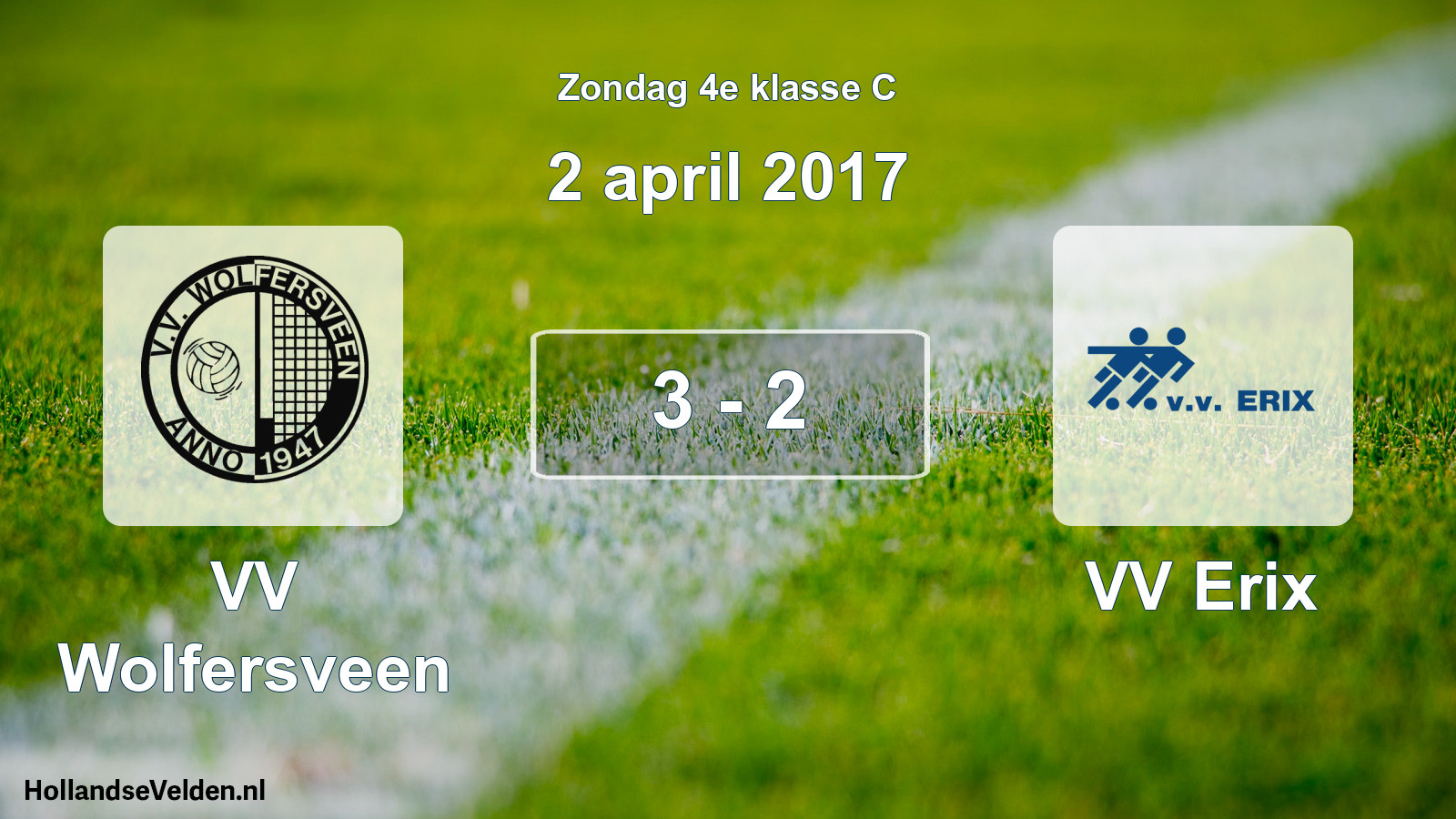Total number of matches played: VV Wolfersveen - VV Erix 3 - 2 (2 April 2017)