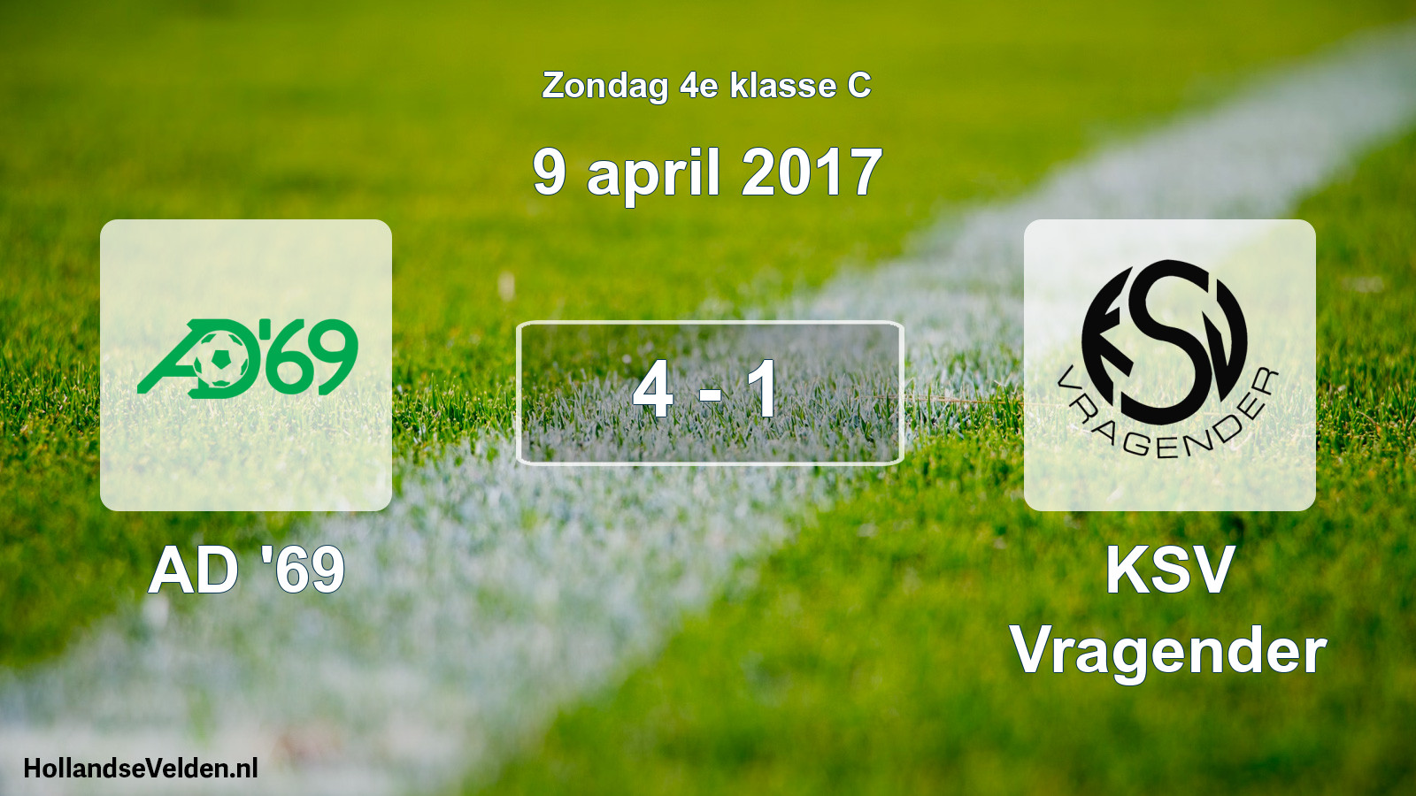 Total number of matches played: AD '69 - KSV Vragender 4 - 1 (9 April 2017)