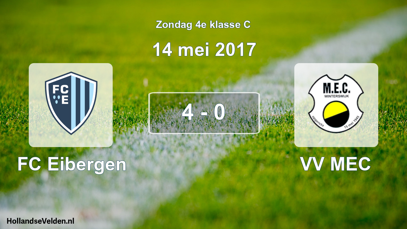 Total number of matches played: FC Eibergen - VV MEC 4 - 0 (14 May 2017)
