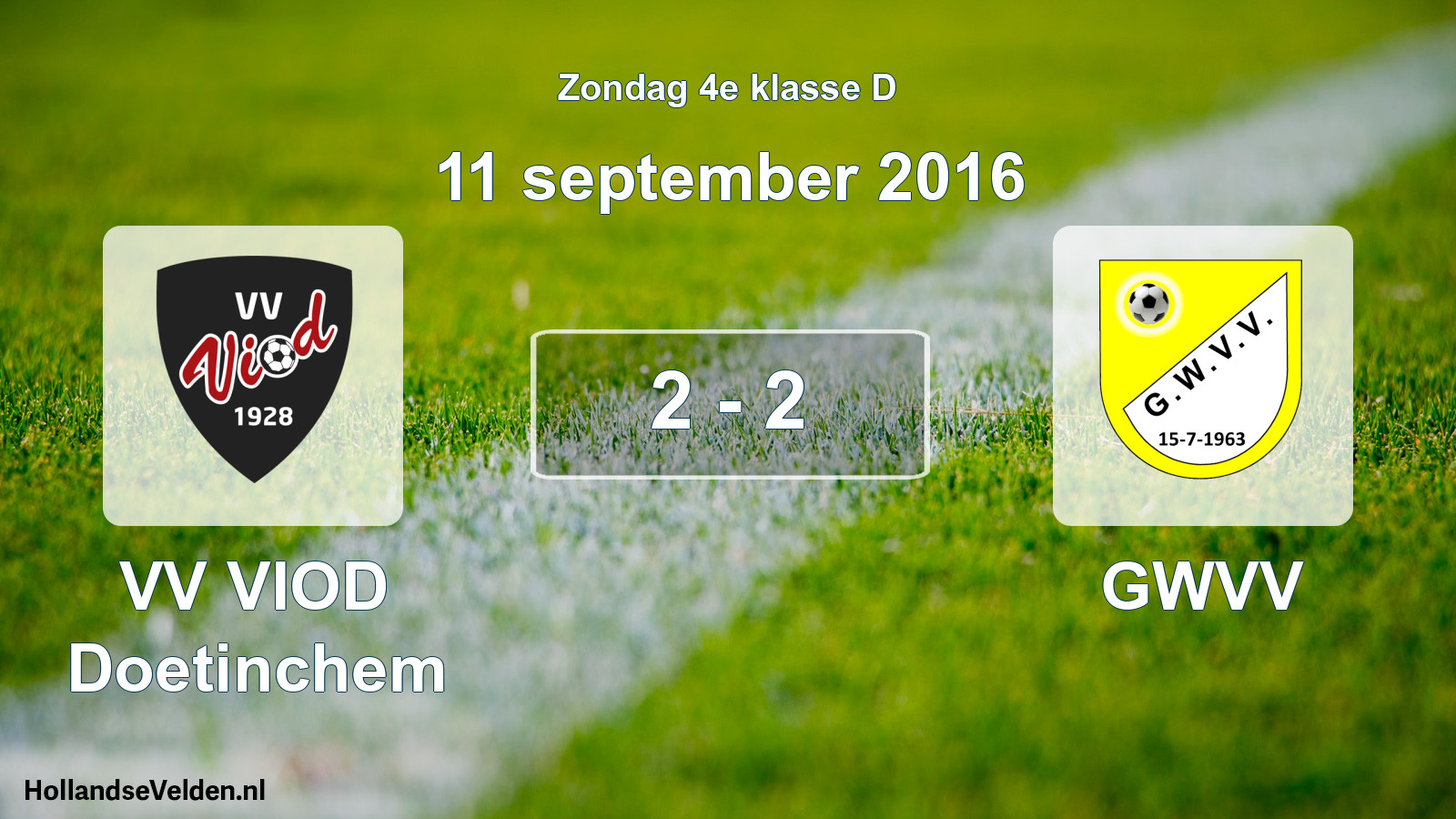 Total number of matches played: VV VIOD Doetinchem - GWVV 2 - 2 (11 September 2016)