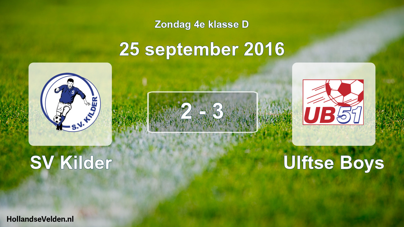 Total number of matches played: SV Kilder - Ulftse Boys 2 - 3 (25 September 2016)