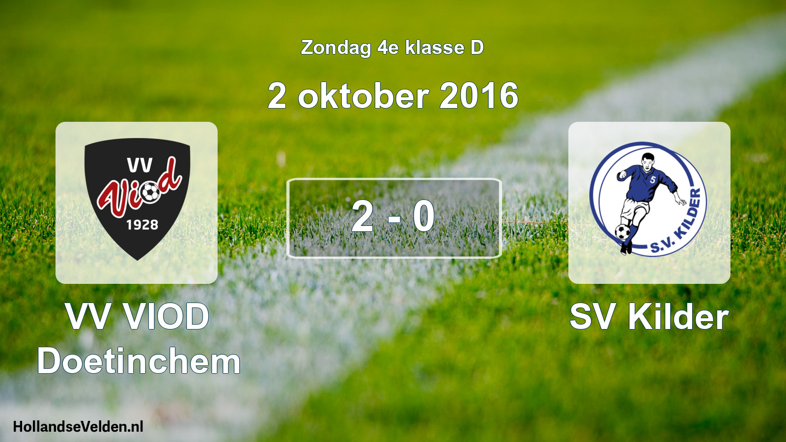 Total number of matches played: VV VIOD Doetinchem - SV Kilder 2 - 0 (2 October 2016)