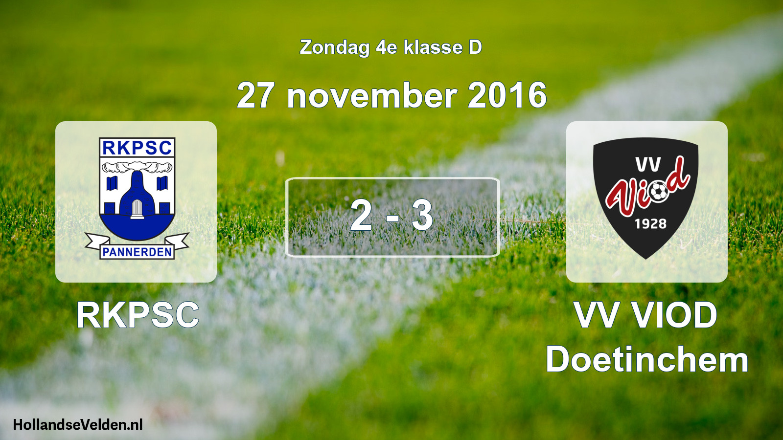 Total number of matches played: RKPSC - VV VIOD Doetinchem 2 - 3 (27 November 2016)