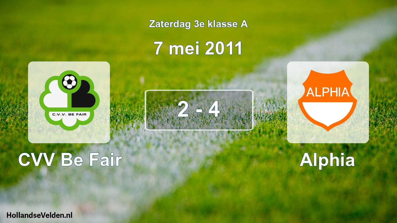 Total number of matches played: CVV Be Fair - Alphia 2 - 4 (7 May 2011)