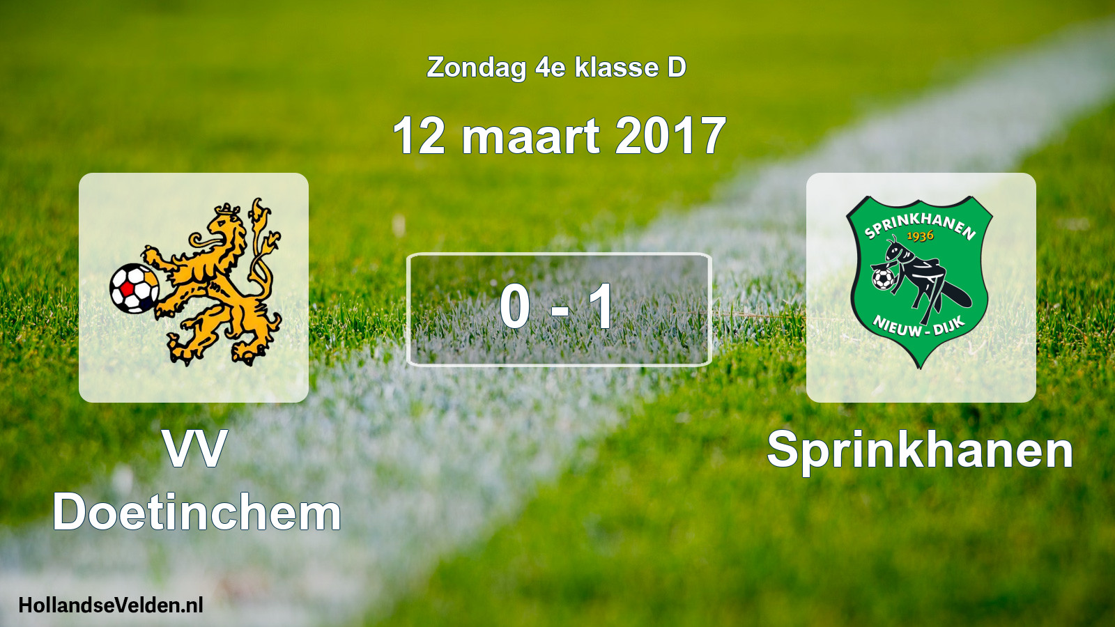 Total number of matches played: VV Doetinchem - Sprinkhanen 0 - 1 (12 March 2017)
