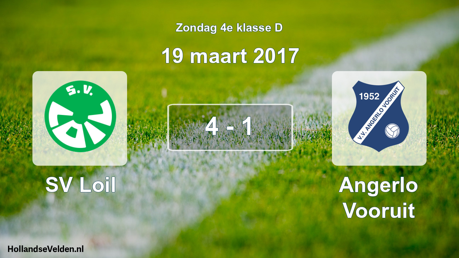 Total number of matches played: SV Loil - Angerlo Vooruit 4 - 1 (19 March 2017)