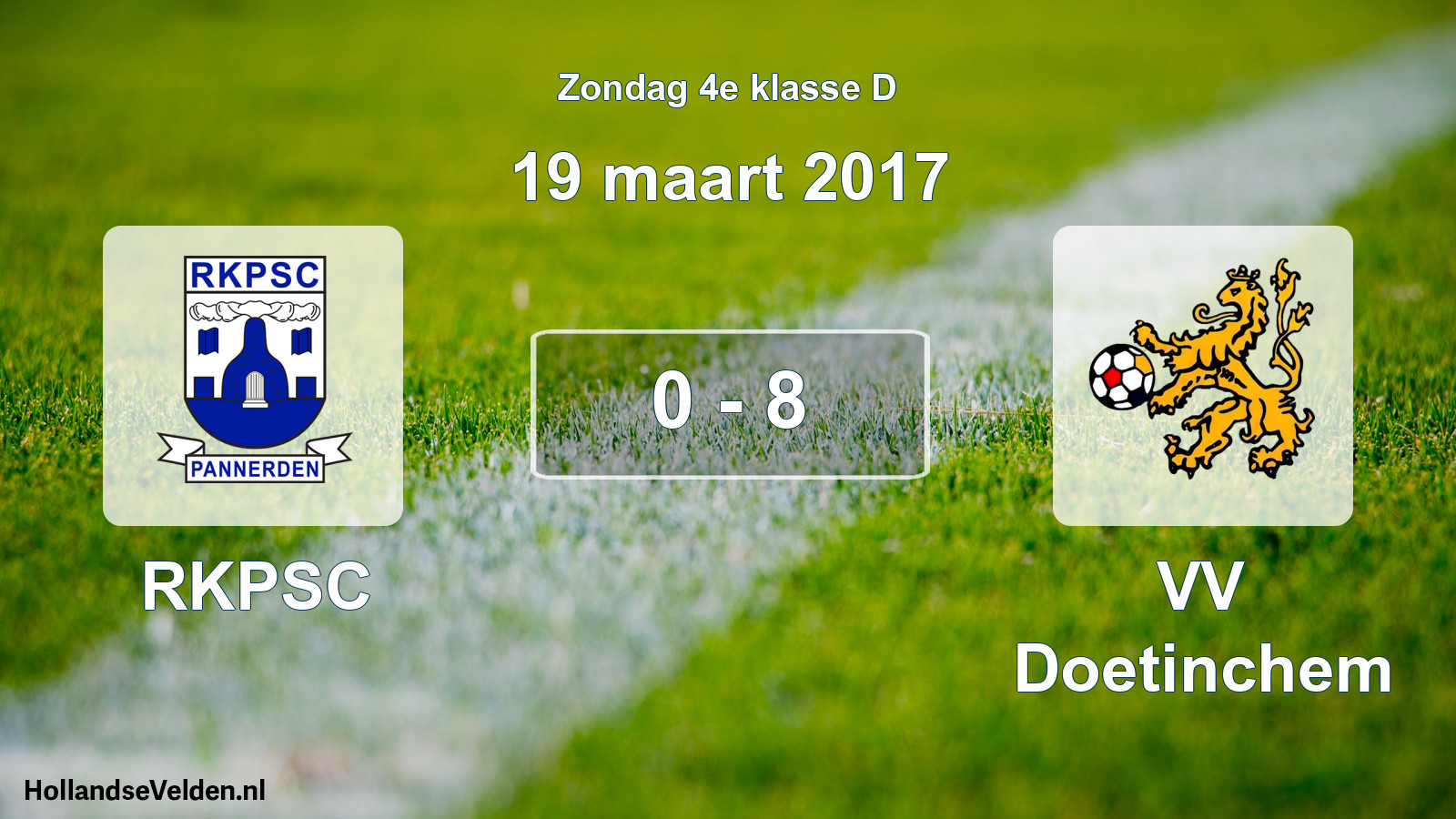 Total number of matches played: RKPSC - VV Doetinchem 0 - 8 (19 March 2017)