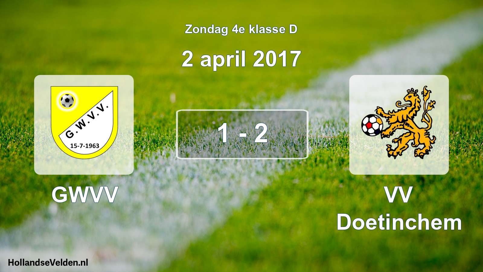 Total number of matches played: GWVV - VV Doetinchem 1 - 2 (2 April 2017)