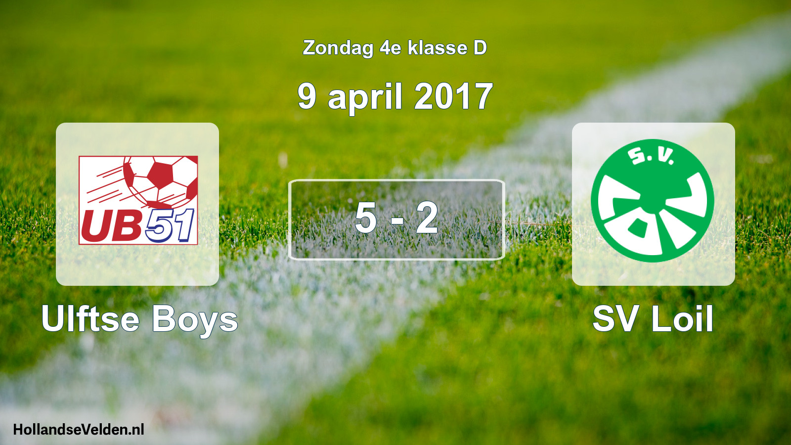 Total number of matches played: Ulftse Boys - SV Loil 5 - 2 (9 April 2017)