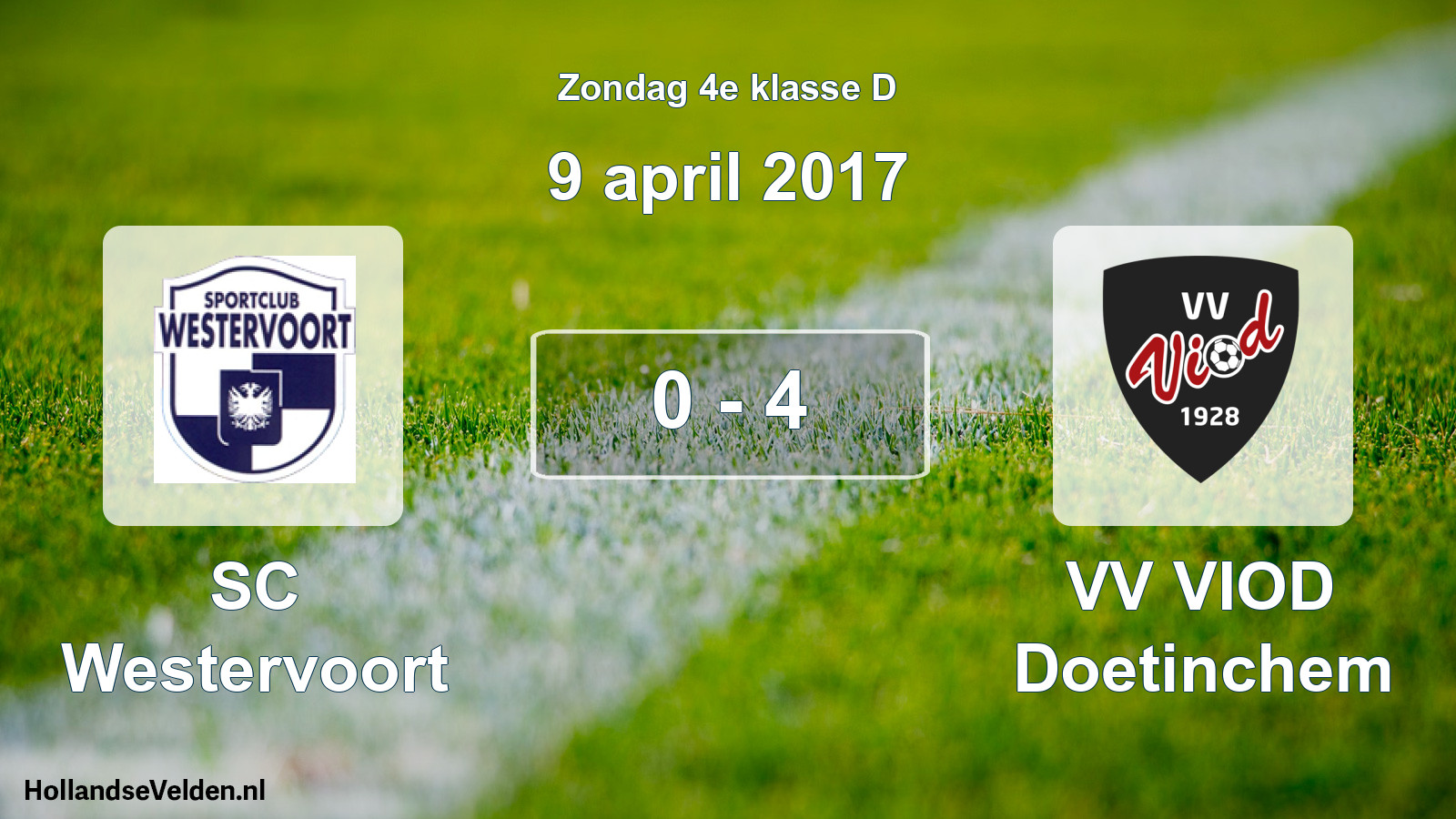 Total number of matches played: SC Westervoort - VV VIOD Doetinchem 0 - 4 (9 April 2017)
