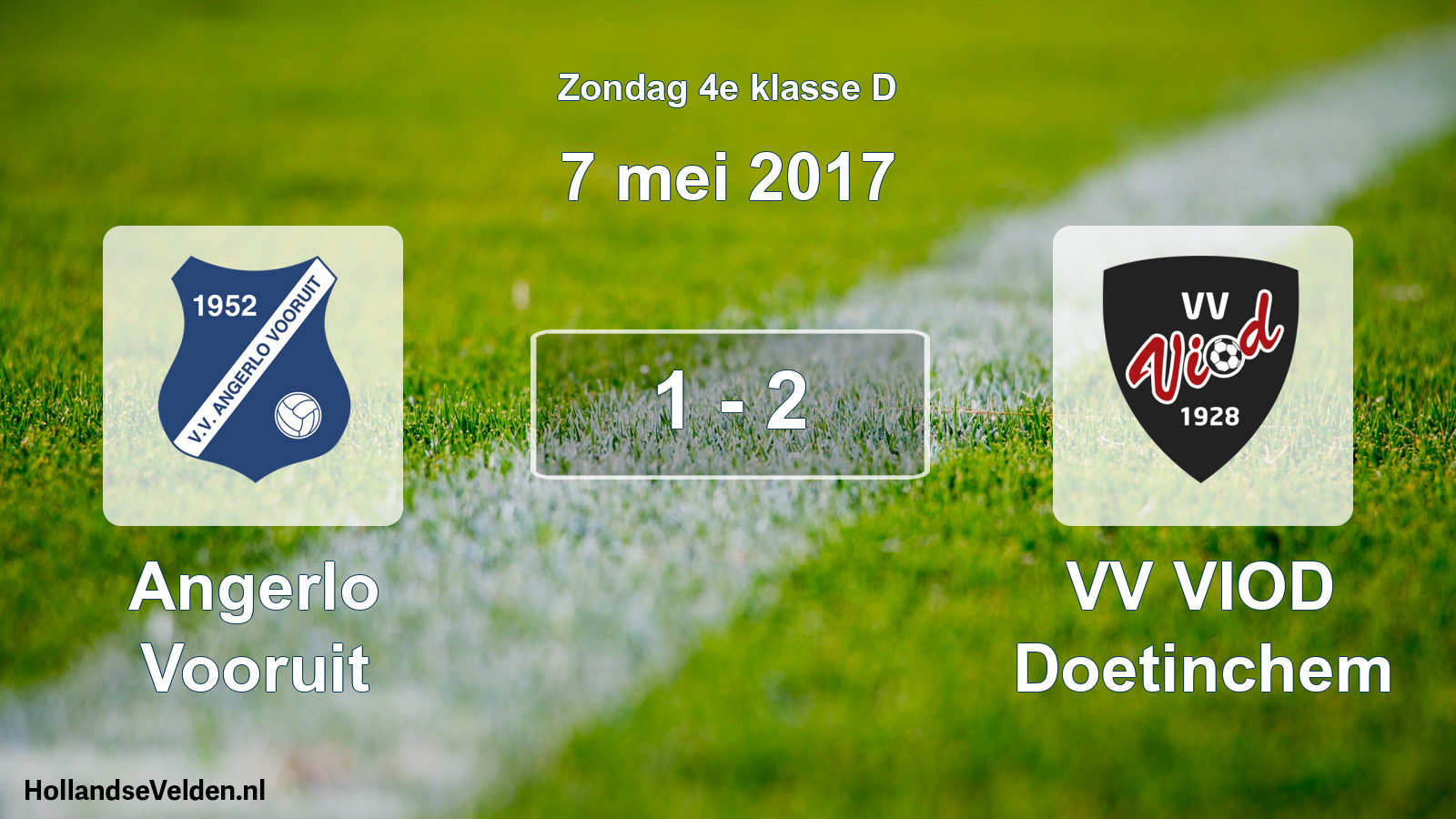 Total number of matches played: Angerlo Vooruit - VV VIOD Doetinchem 1 - 2 (7 May 2017)