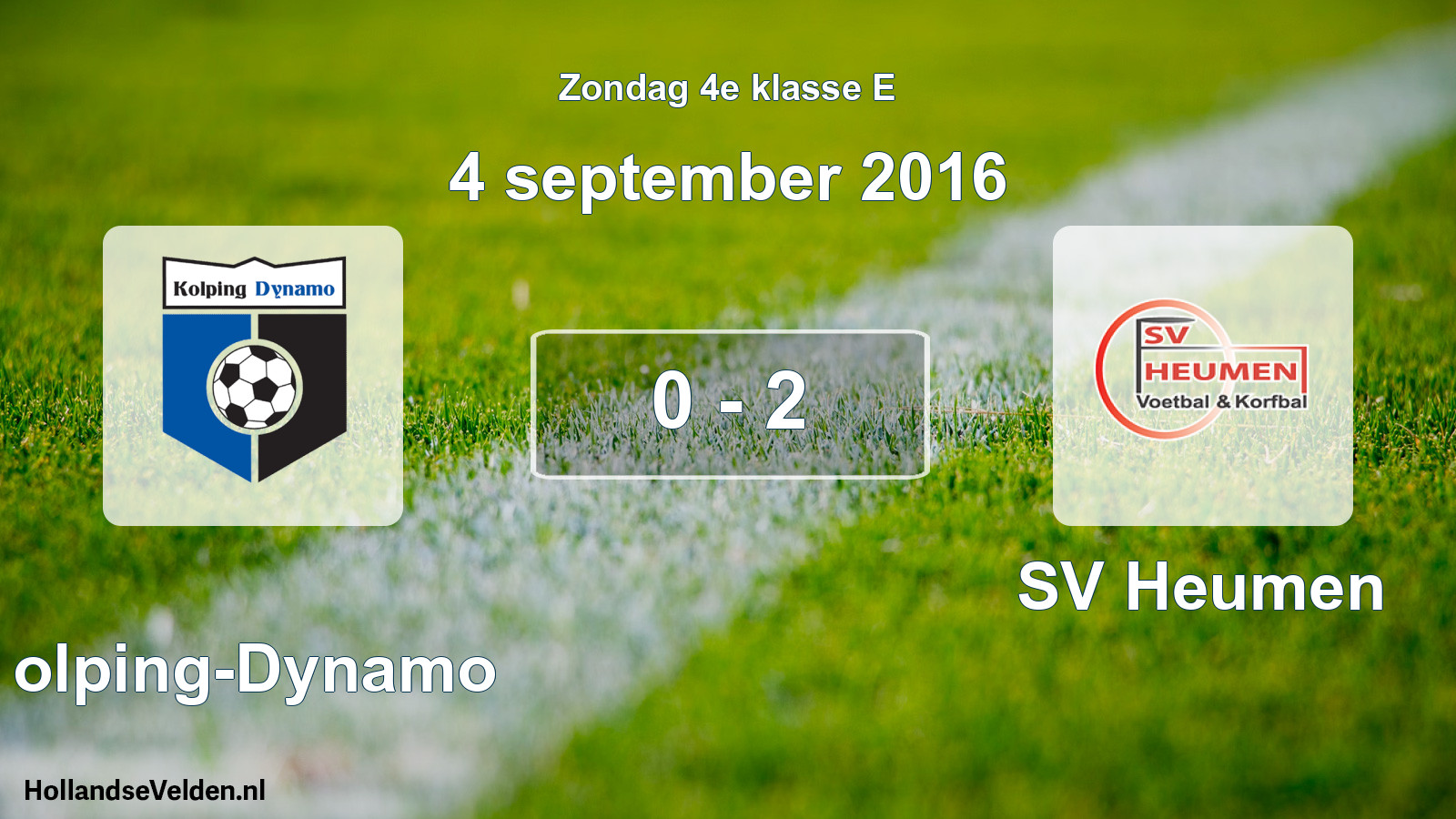 Total number of matches played: Kolping-Dynamo - SV Heumen 0 - 2 (4 September 2016)