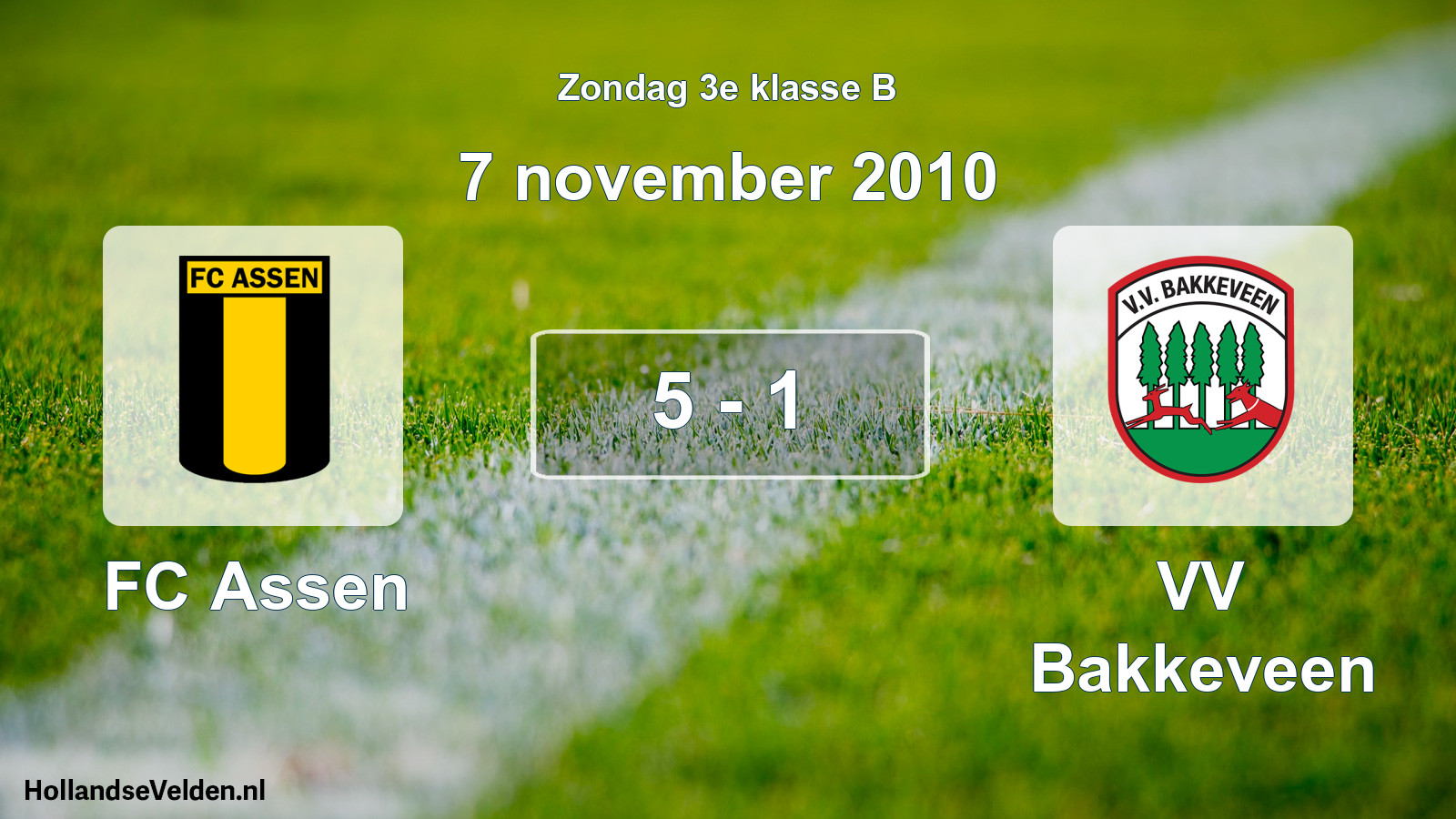 Total number of matches played: FC Assen - VV Bakkeveen 5 - 1 (7 November 2010)