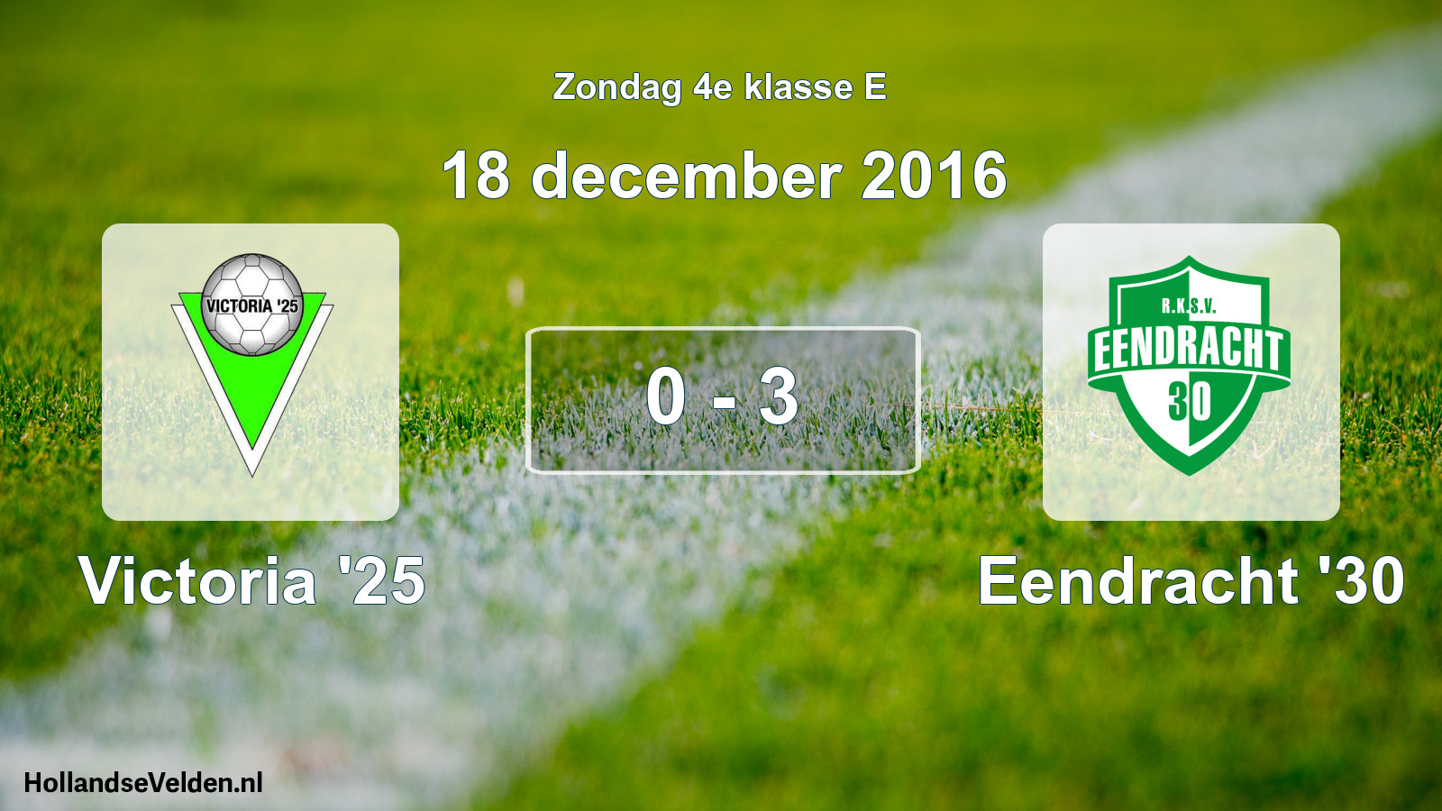 Total number of matches played: Victoria '25 - Eendracht '30 0 - 3 (18 December 2016)