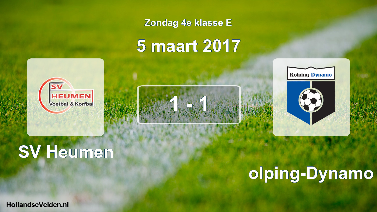 Total number of matches played: SV Heumen - Kolping-Dynamo 1 - 1 (5 March 2017)