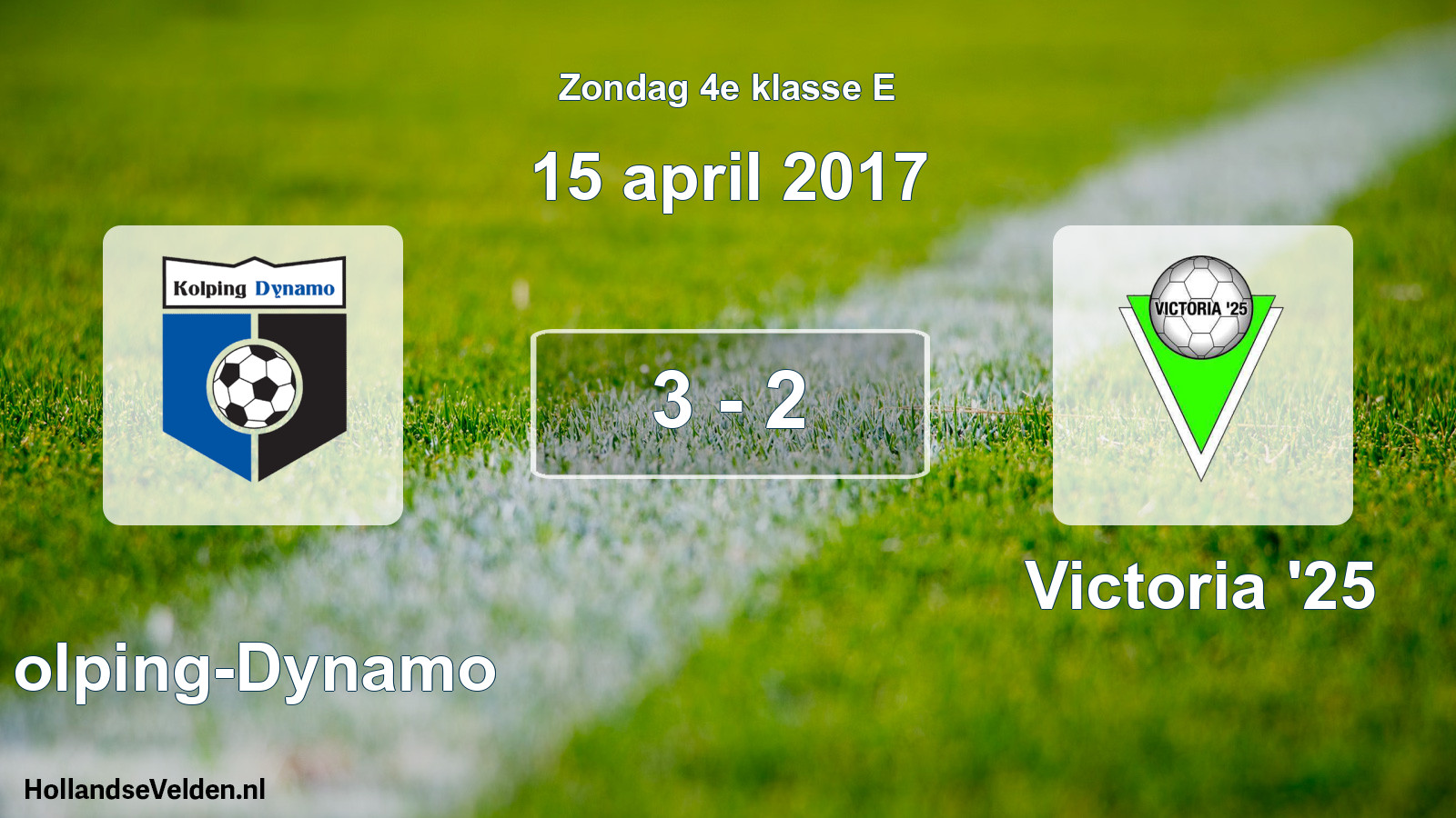 Total number of matches played: Kolping-Dynamo - Victoria '25 3 - 2 (15 April 2017)