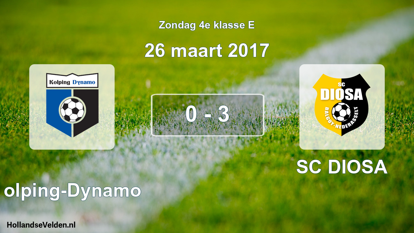 Total number of matches played: Kolping-Dynamo - SC DIOSA 0 - 3 (26 March 2017)