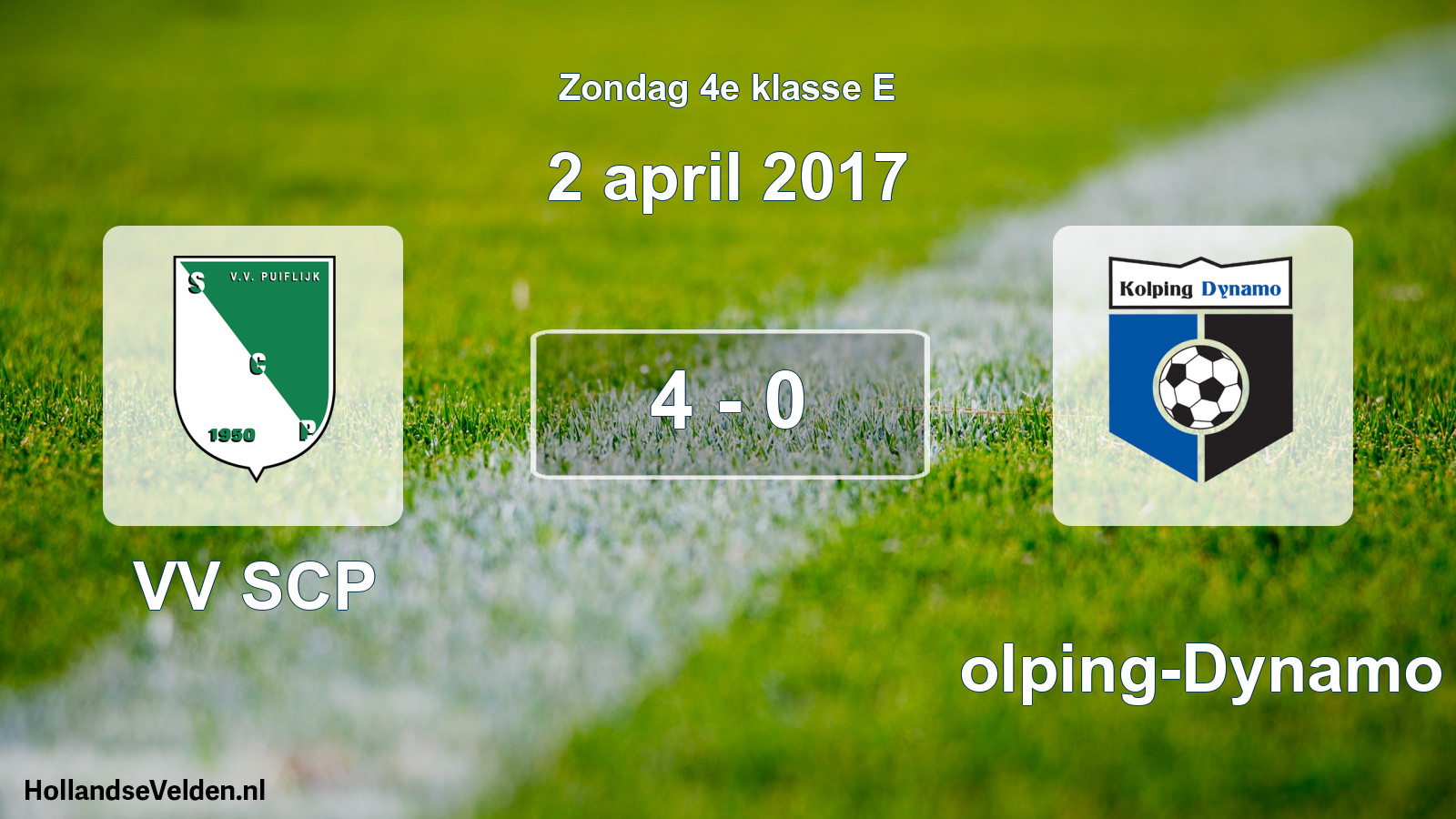 Total number of matches played: VV SCP - Kolping-Dynamo 4 - 0 (2 April 2017)