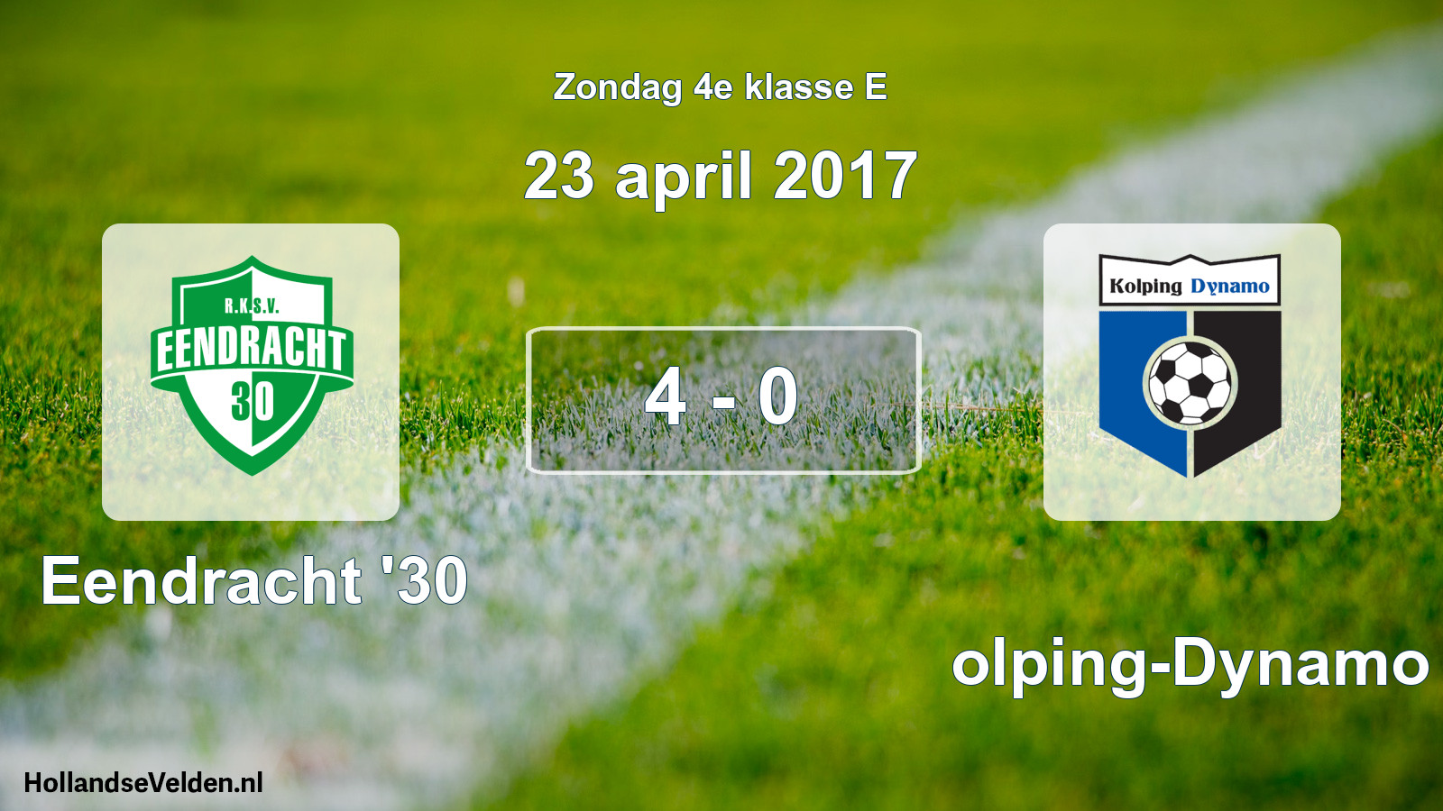 Total number of matches played: Eendracht '30 - Kolping-Dynamo 4 - 0 (23 April 2017)