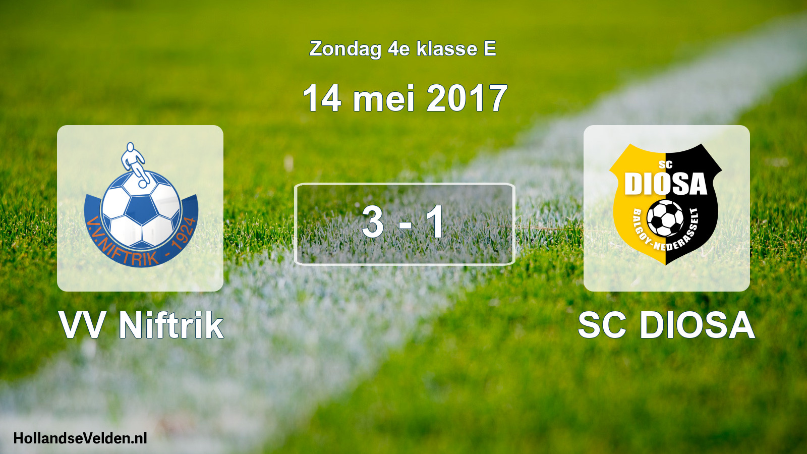 Total number of matches played: VV Niftrik - SC DIOSA 3 - 1 (14 May 2017)