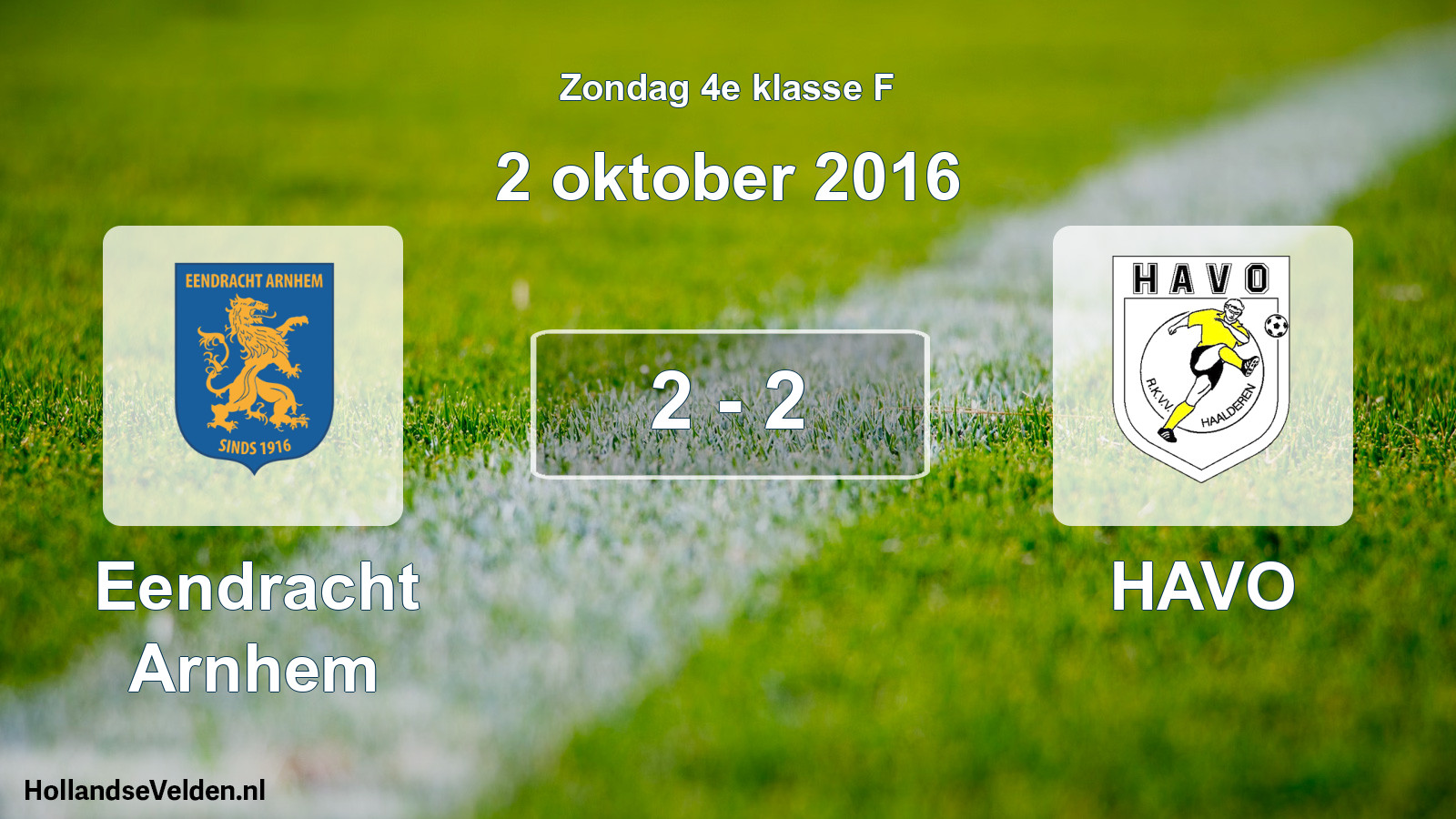 Total number of matches played: Eendracht Arnhem - HAVO 2 - 2 (2 October 2016)