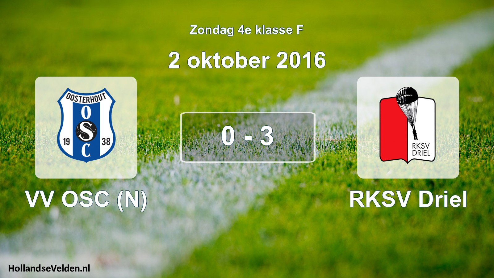 Total number of matches played: VV OSC (N) - RKSV Driel 0 - 3 (2 October 2016)