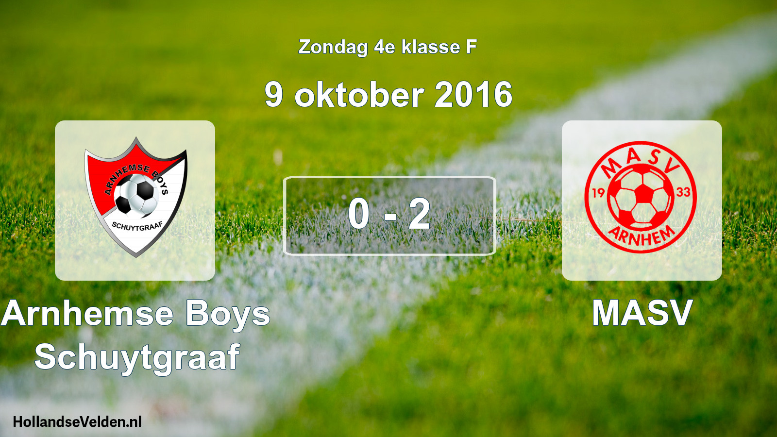 Total number of matches played: Arnhemse Boys Schuytgraaf - MASV 0 - 2 (9 October 2016)