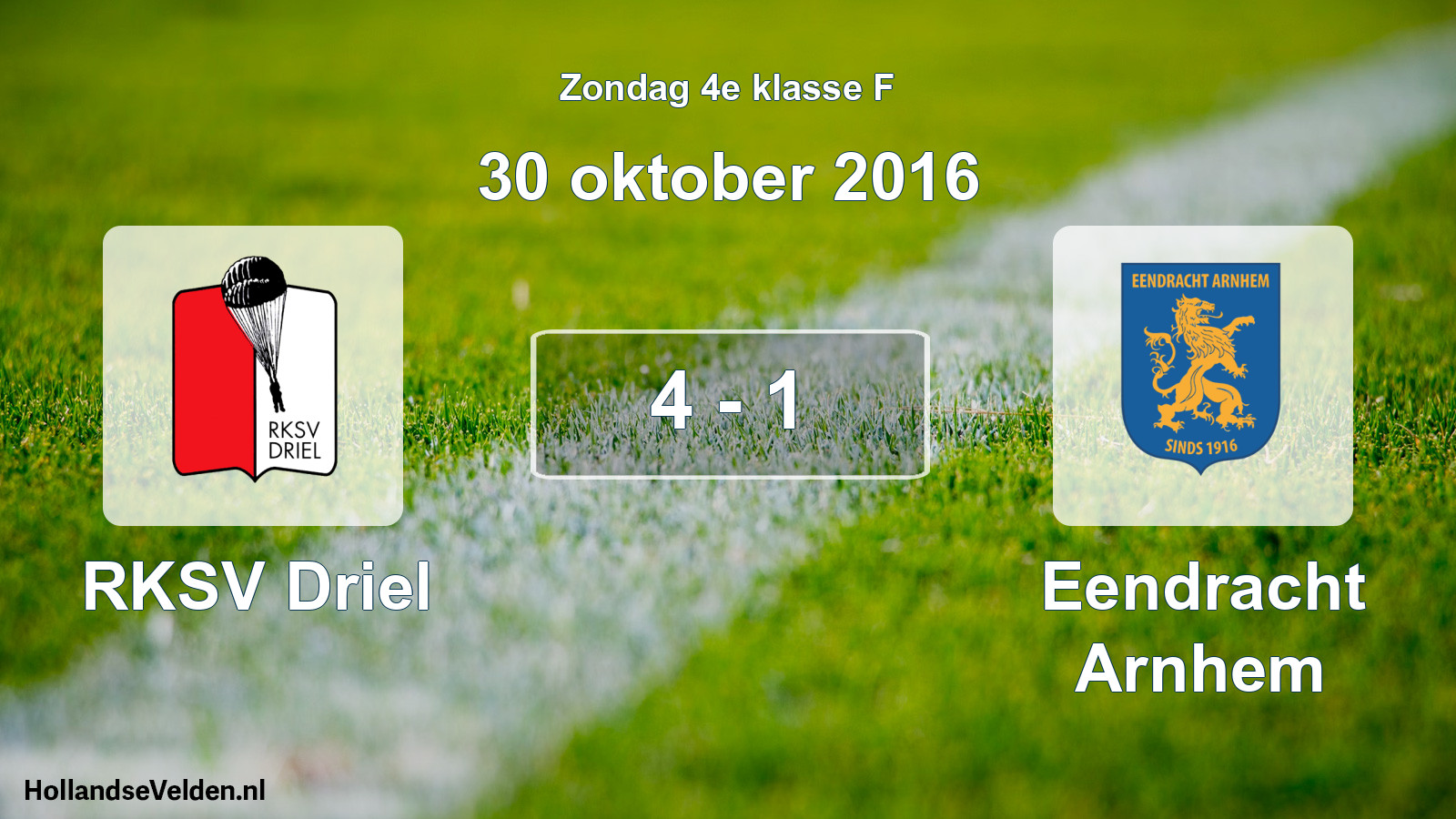 Total number of matches played: RKSV Driel - Eendracht Arnhem 4 - 1 (30 October 2016)