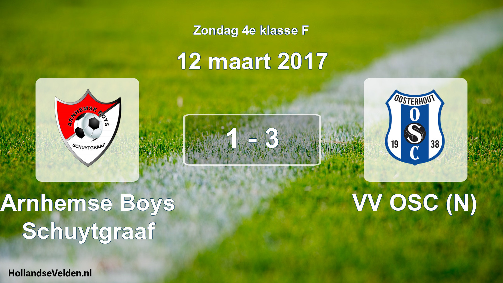 Total number of matches played: Arnhemse Boys Schuytgraaf - VV OSC (N) 1 - 3 (12 March 2017)