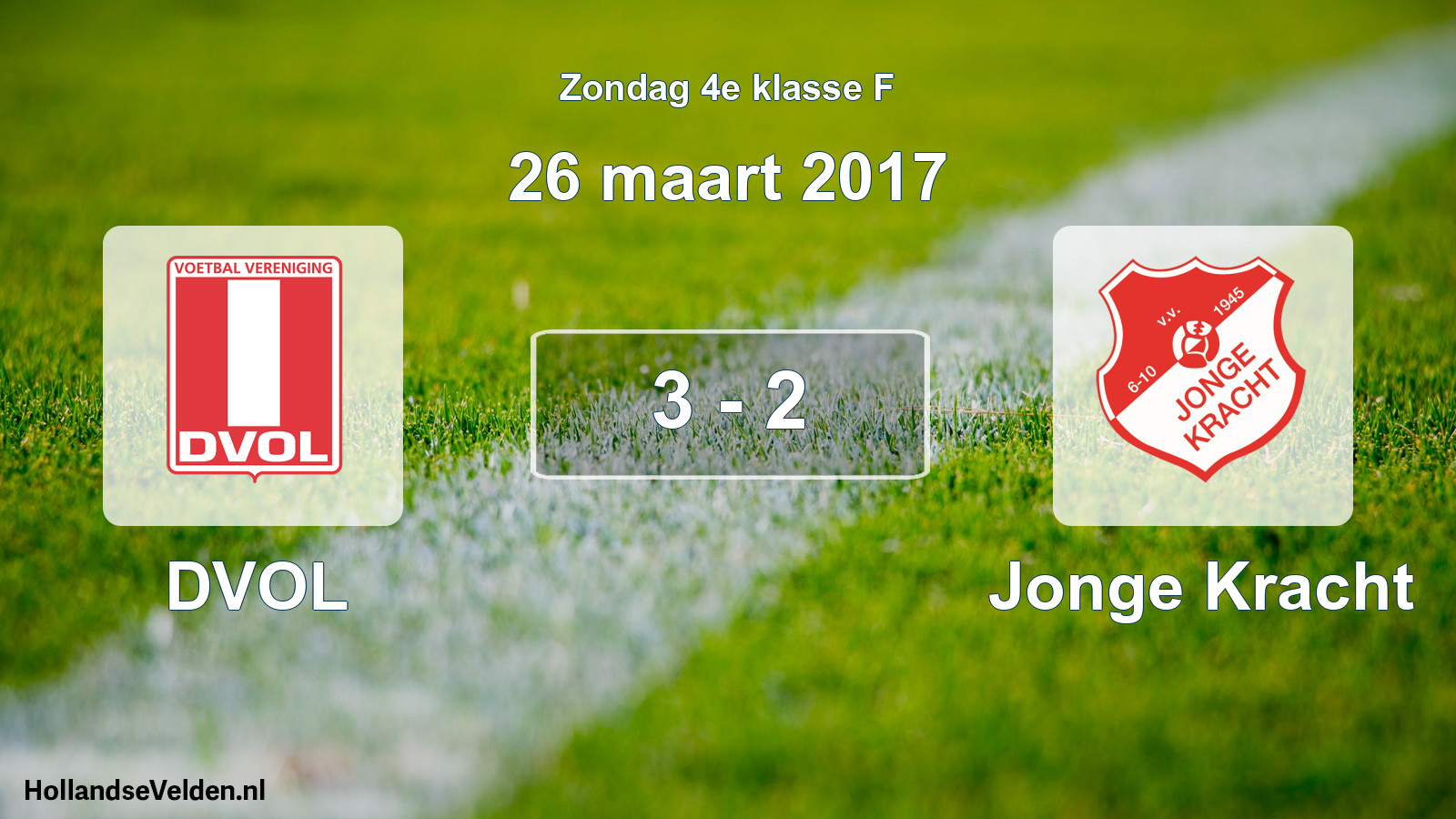 Total number of matches played: DVOL - Jonge Kracht 3 - 2 (26 March 2017)