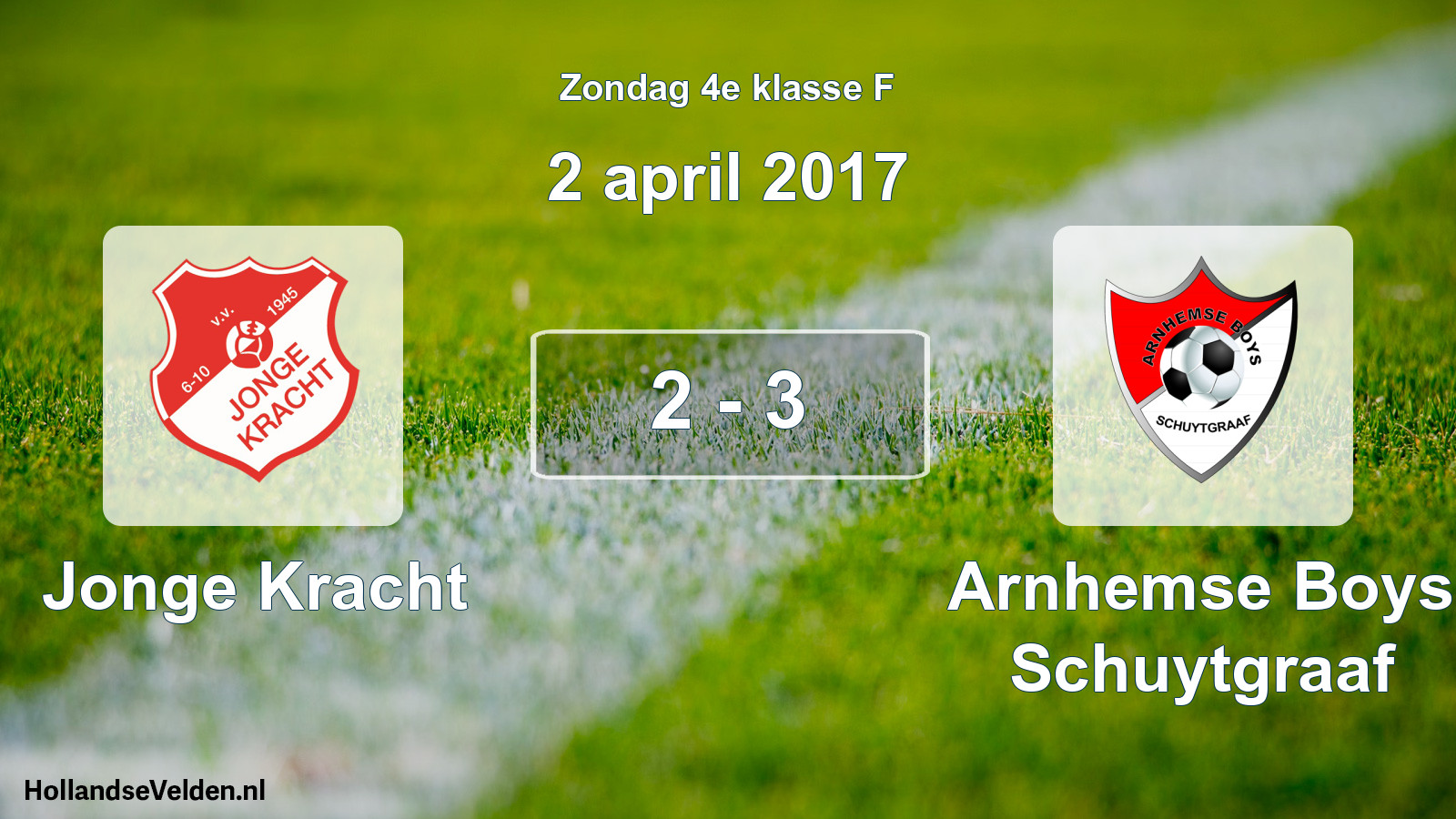 Total number of matches played: Jonge Kracht - Arnhemse Boys Schuytgraaf 2 - 3 (2 April 2017)
