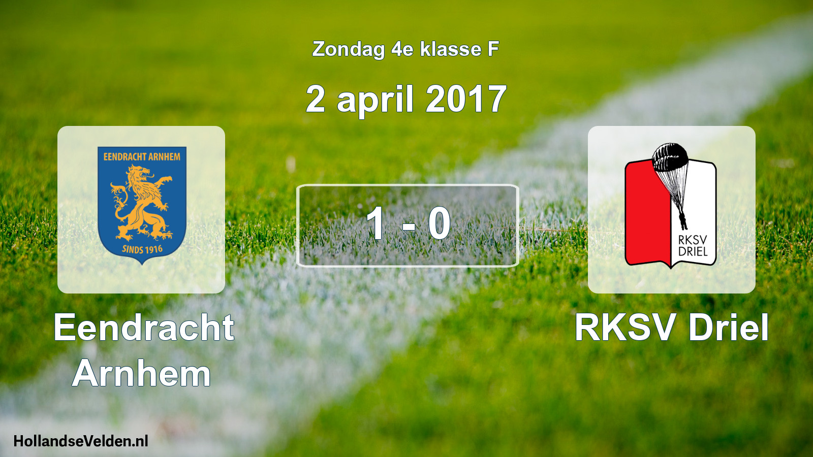 Total number of matches played: Eendracht Arnhem - RKSV Driel 1 - 0 (2 April 2017)