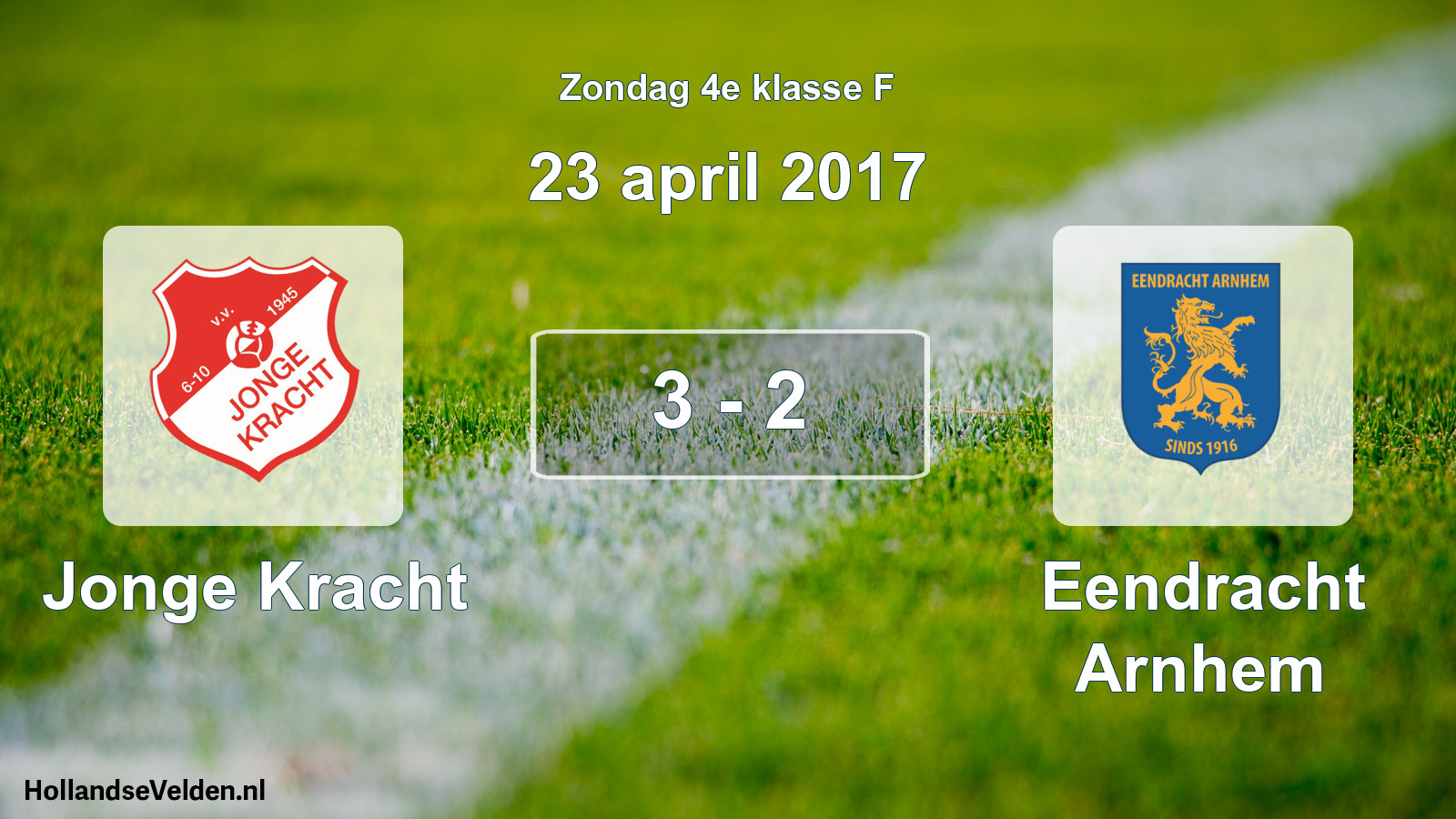 Total number of matches played: Jonge Kracht - Eendracht Arnhem 3 - 2 (23 April 2017)