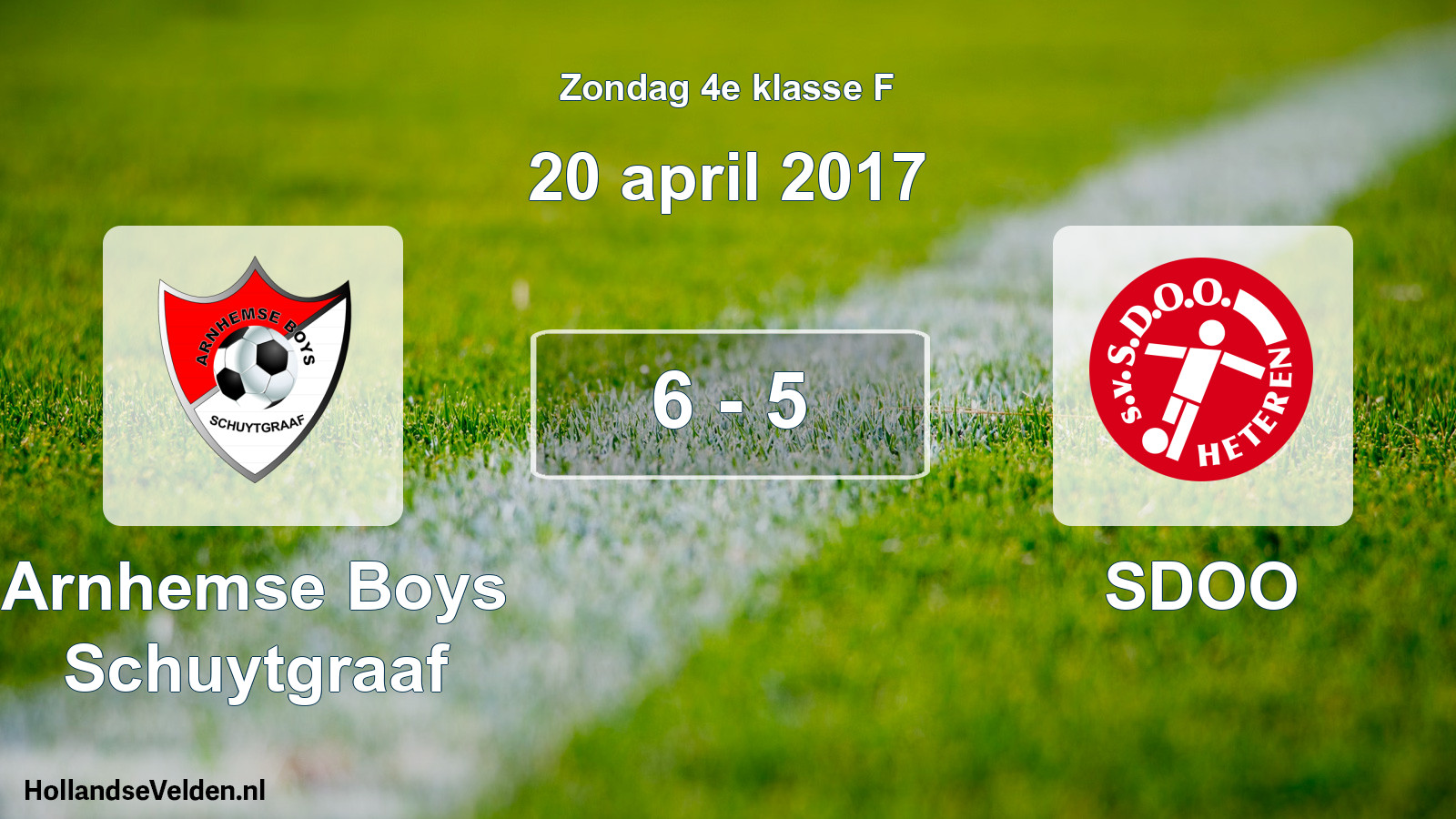 Total number of matches played: Arnhemse Boys Schuytgraaf - SDOO 6 - 5 (20 April 2017)