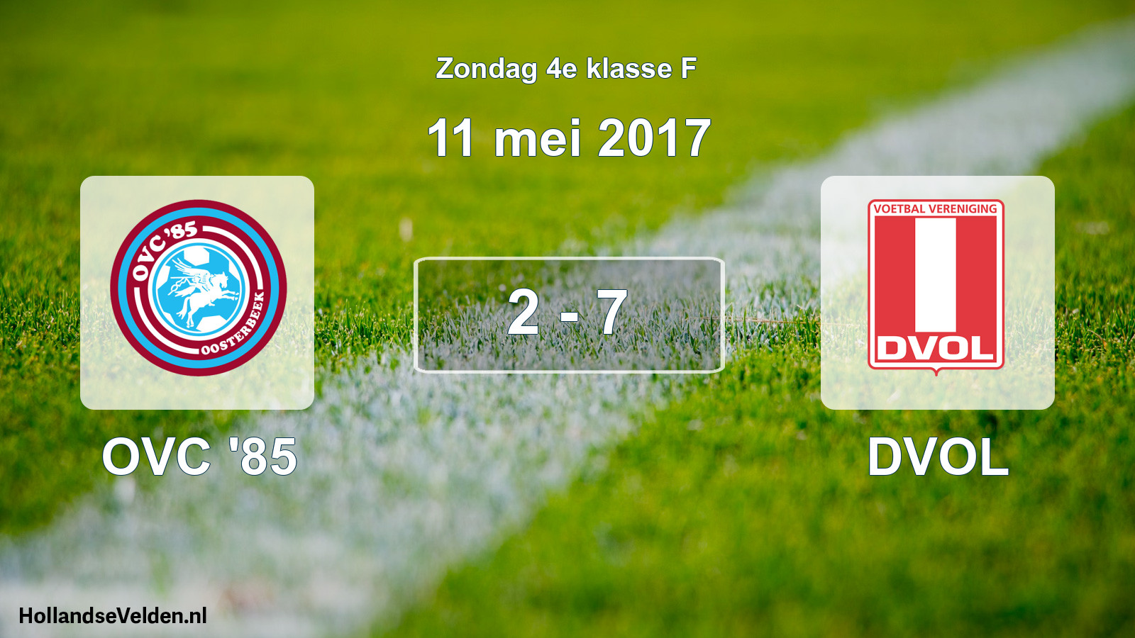 Total number of matches played: OVC '85 - DVOL 2 - 7 (11 May 2017)